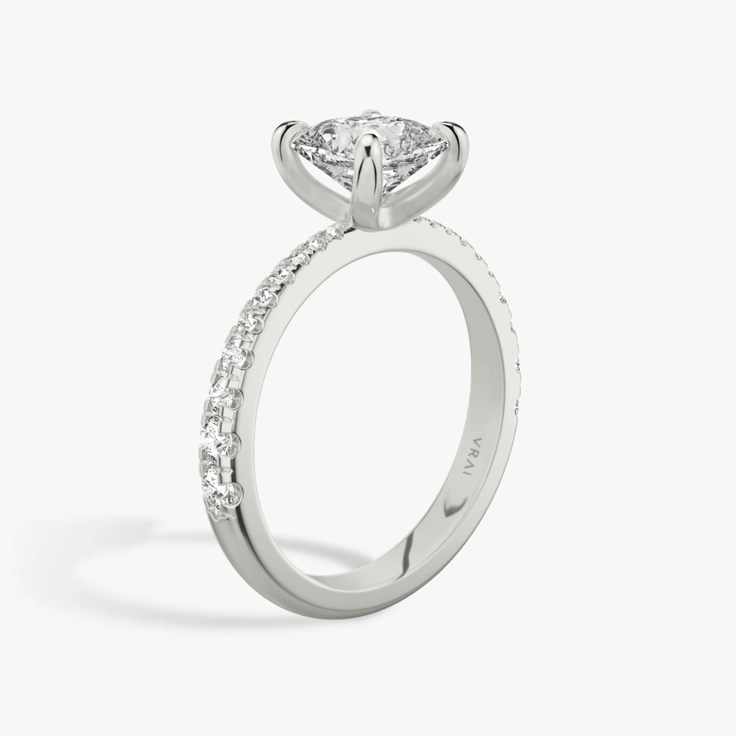 The Tapered Classic | Asscher | Platinum | bandAccent: Pavé | diamondOrientation: vertical | caratWeight: other
