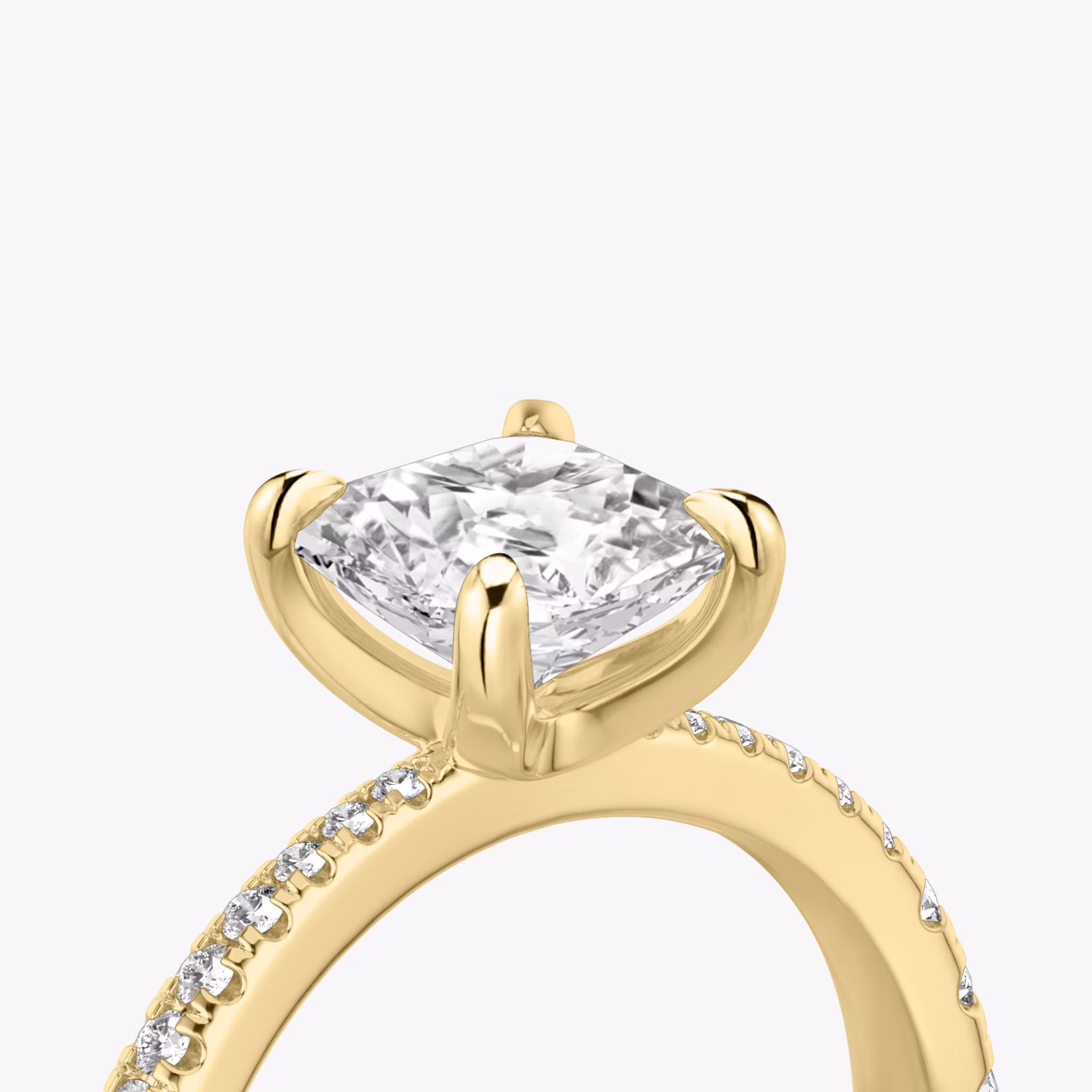 The Tapered Classic | Asscher | 18k | Yellow Gold | bandAccent: Pavé | diamondOrientation: vertical | caratWeight: other