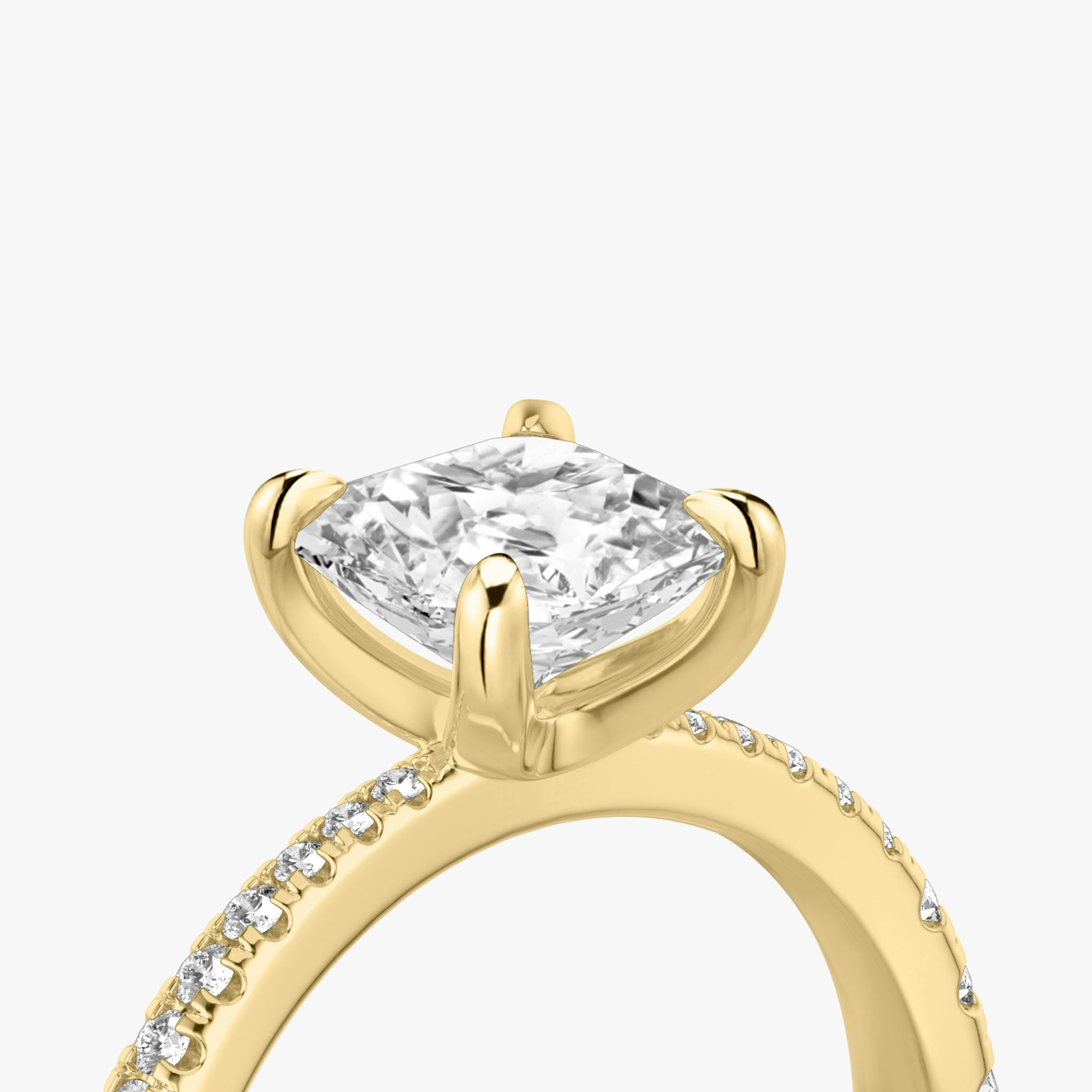 The Tapered Classic | Asscher | 18k | Yellow Gold | bandAccent: Pavé | diamondOrientation: vertical | caratWeight: other