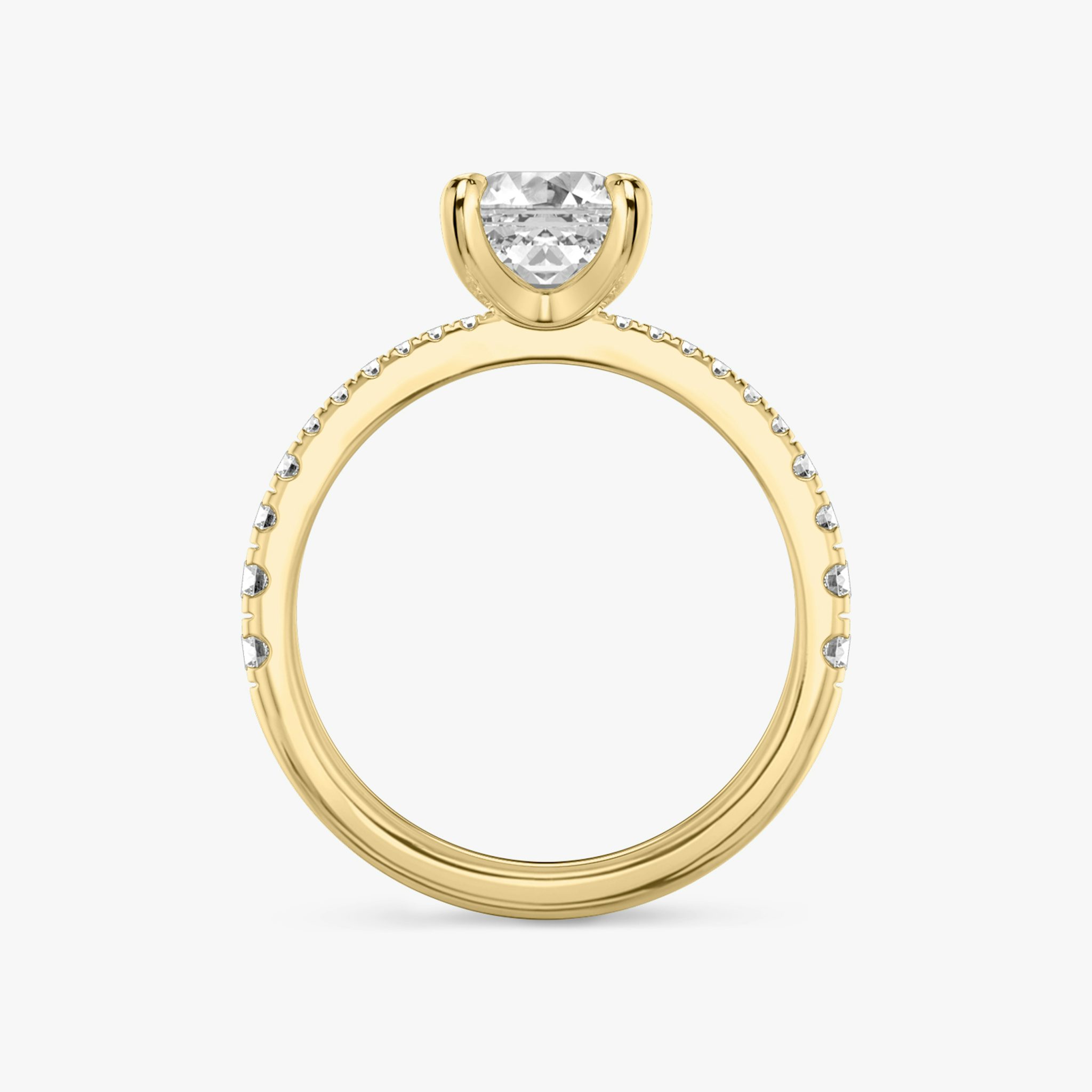 The Tapered Classic | Asscher | 18k | Yellow Gold | bandAccent: Pavé | diamondOrientation: vertical | caratWeight: other