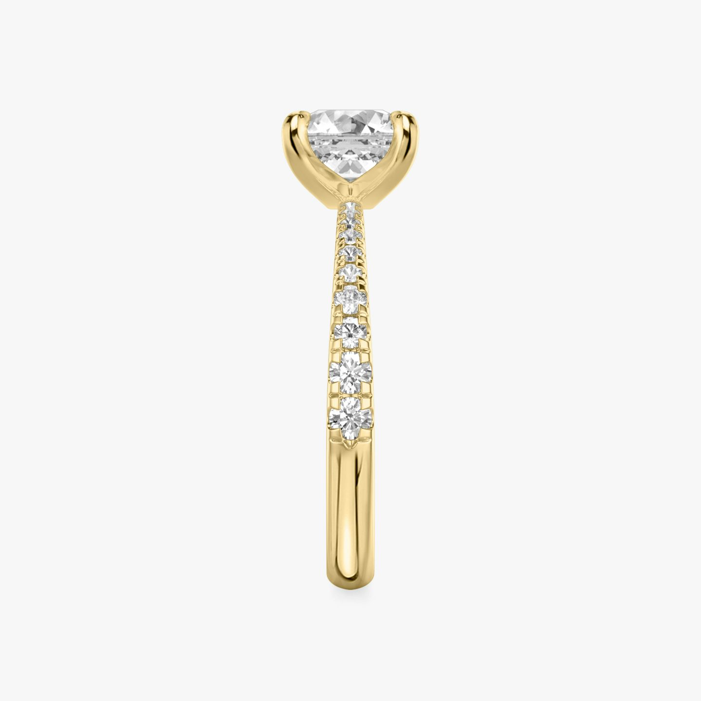 The Tapered Classic | Asscher | 18k | Yellow Gold | bandAccent: Pavé | diamondOrientation: vertical | caratWeight: other