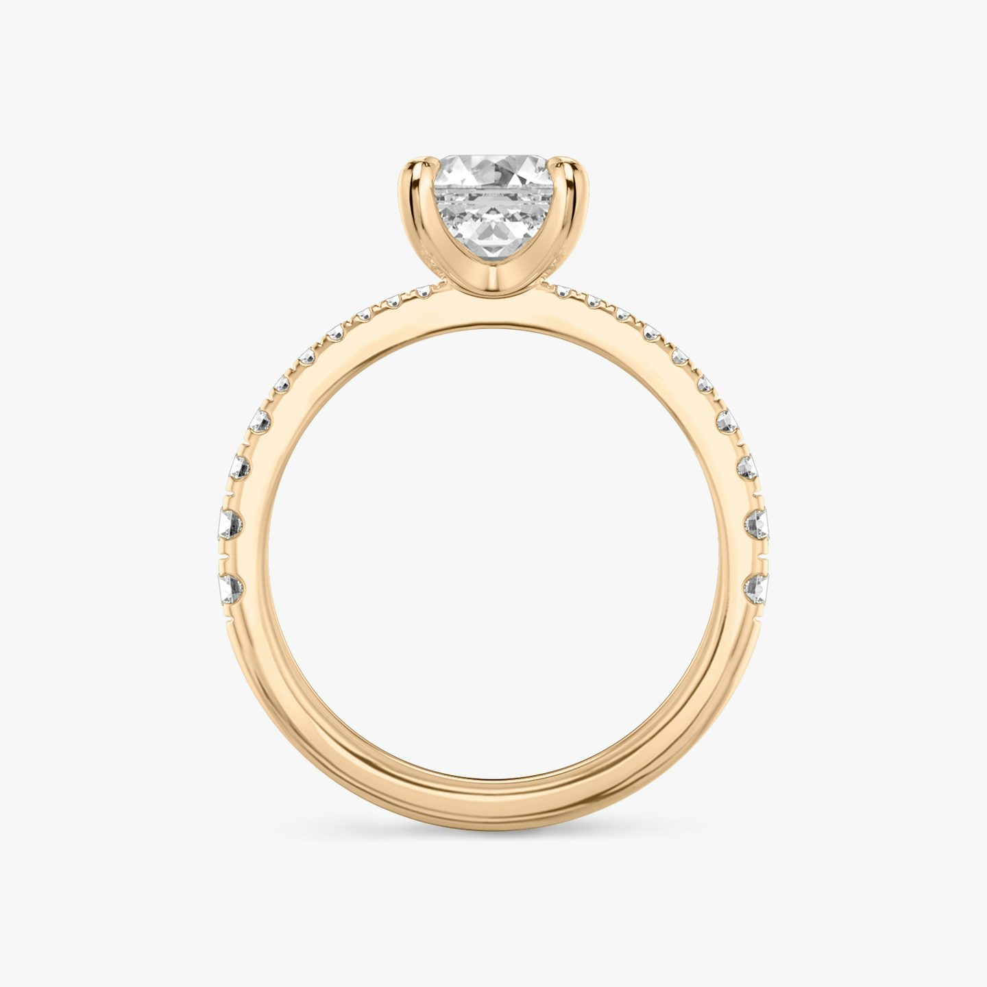The Tapered Classic | Asscher | 14k | Rose Gold | bandAccent: Pavé | diamondOrientation: vertical | caratWeight: other