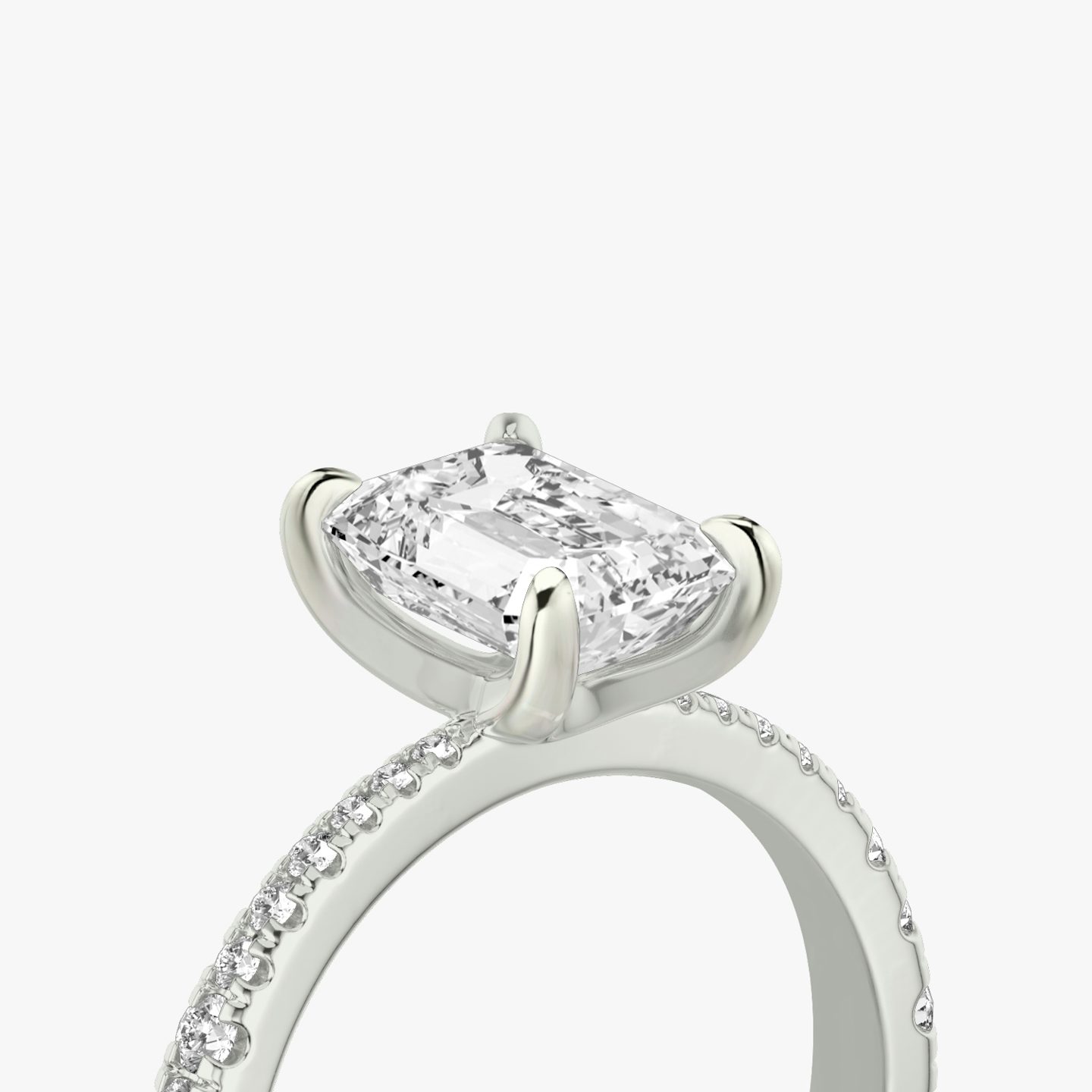 Tapered Classic | Emerald | Platin | bandAccent: Mit Pavé-Besatz | diamondOrientation: vertical | caratWeight: other