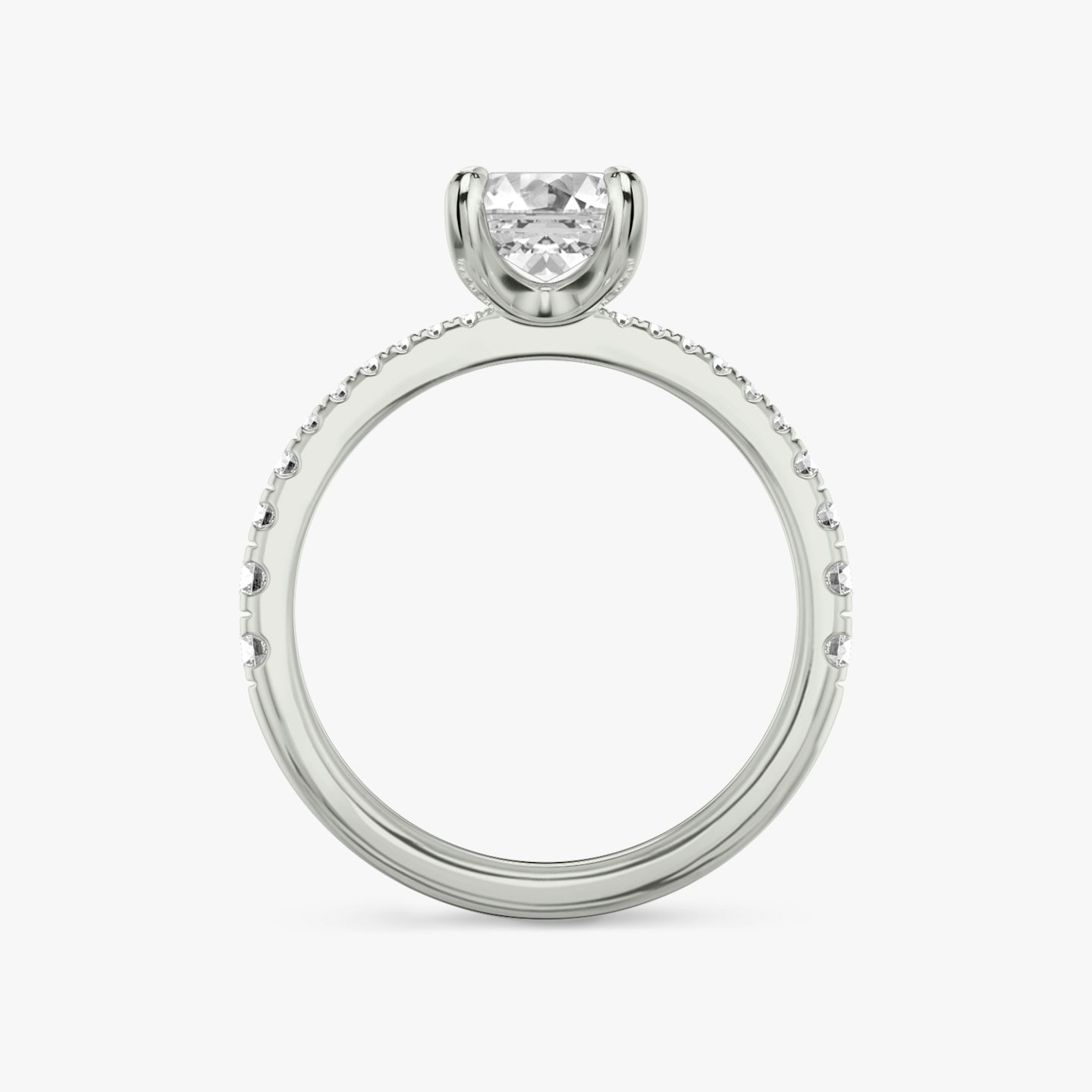 Tapered Classic | Emerald | Platin | bandAccent: Mit Pavé-Besatz | diamondOrientation: vertical | caratWeight: other