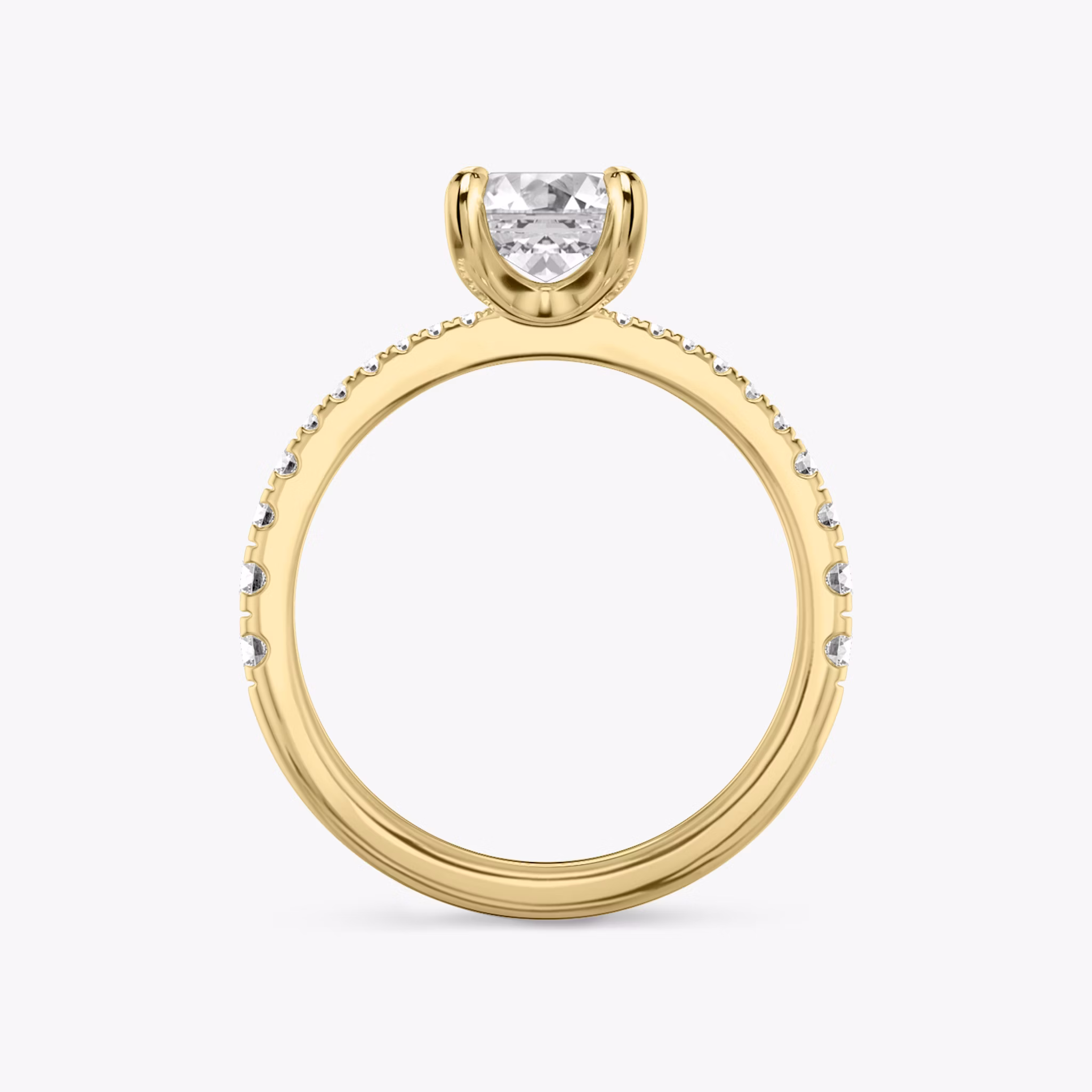 The Tapered Classic | Emerald | 18k | Yellow Gold | bandAccent: Pavé | diamondOrientation: vertical | caratWeight: other