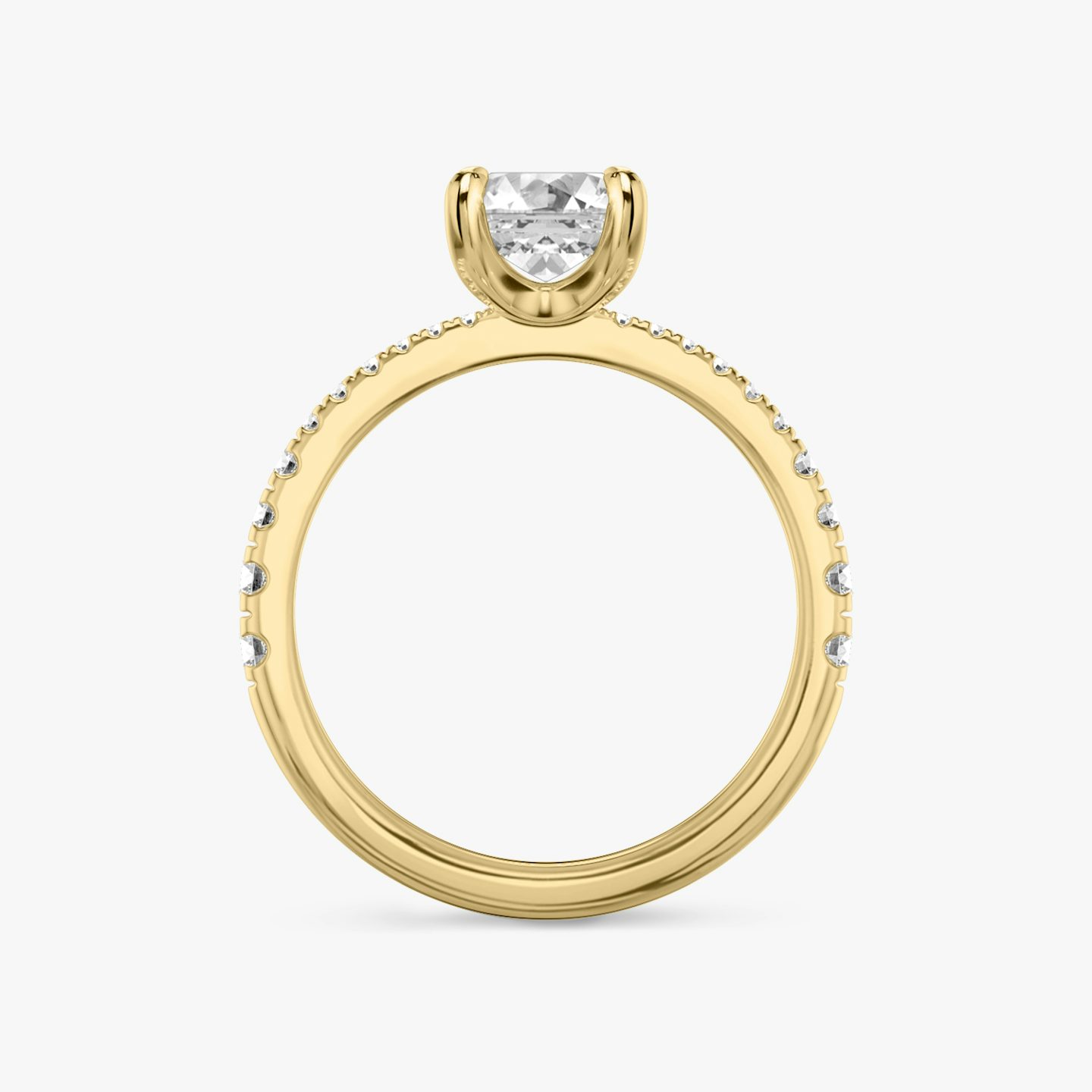 The Tapered Classic | Emerald | 18k | Yellow Gold | bandAccent: Pavé | diamondOrientation: vertical | caratWeight: other