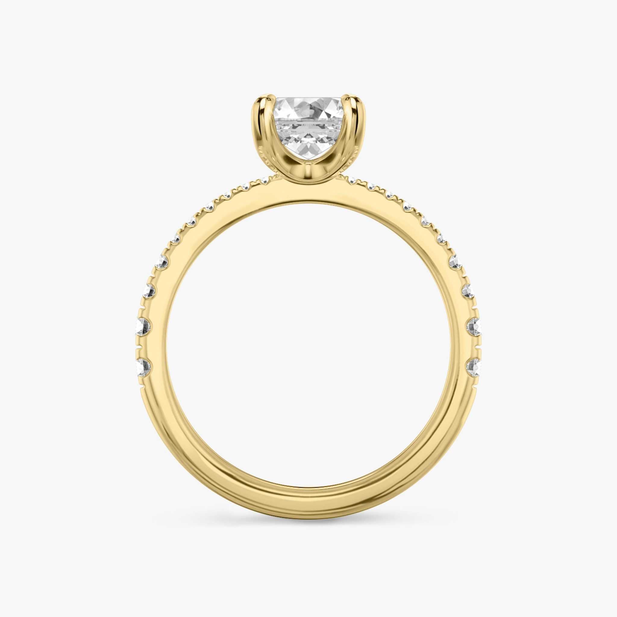 The Tapered Classic | Emerald | 18k | Yellow Gold | bandAccent: Pavé | diamondOrientation: vertical | caratWeight: other