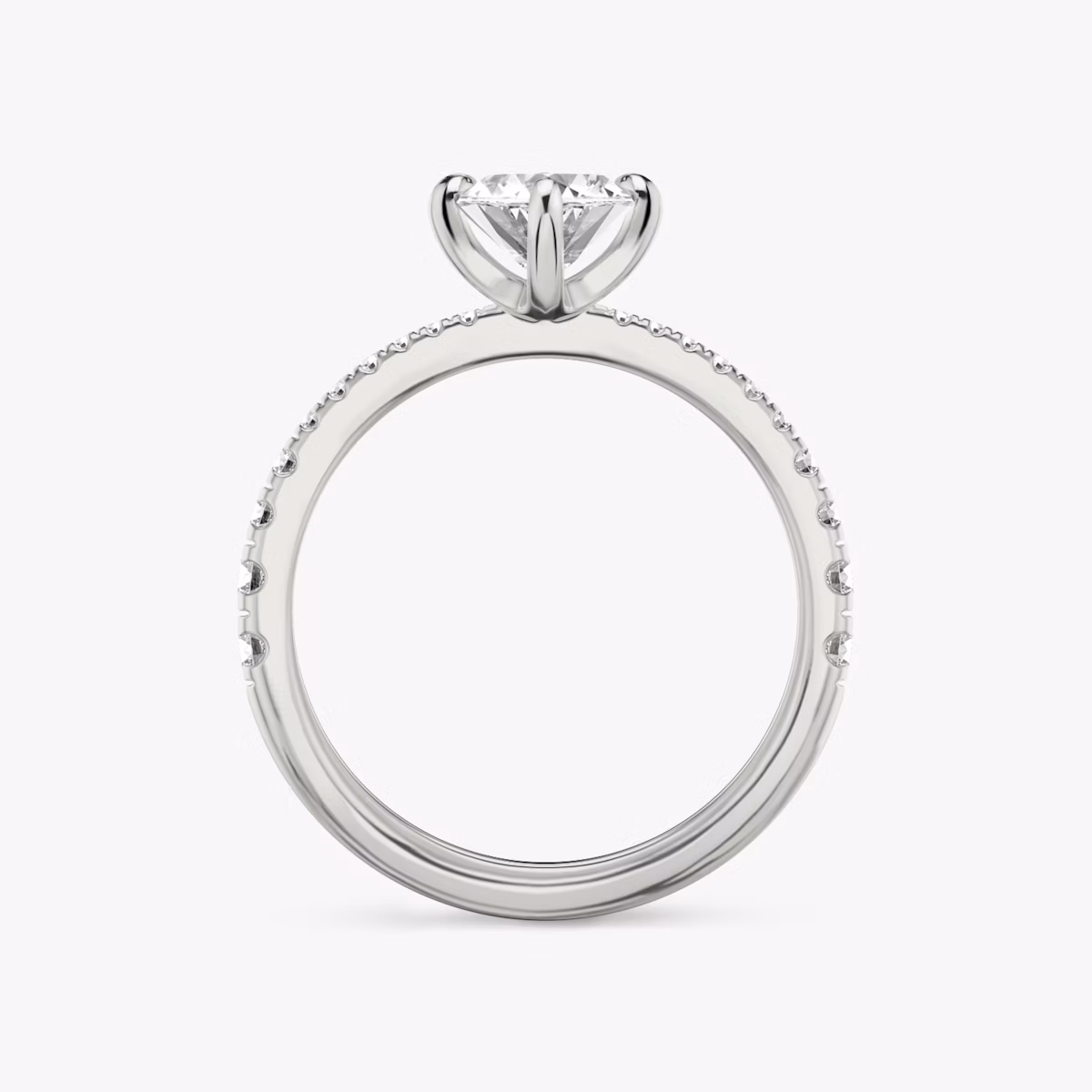 The Tapered Classic | Marquise | 18k | White Gold | bandAccent: Pavé | diamondOrientation: vertical | caratWeight: other