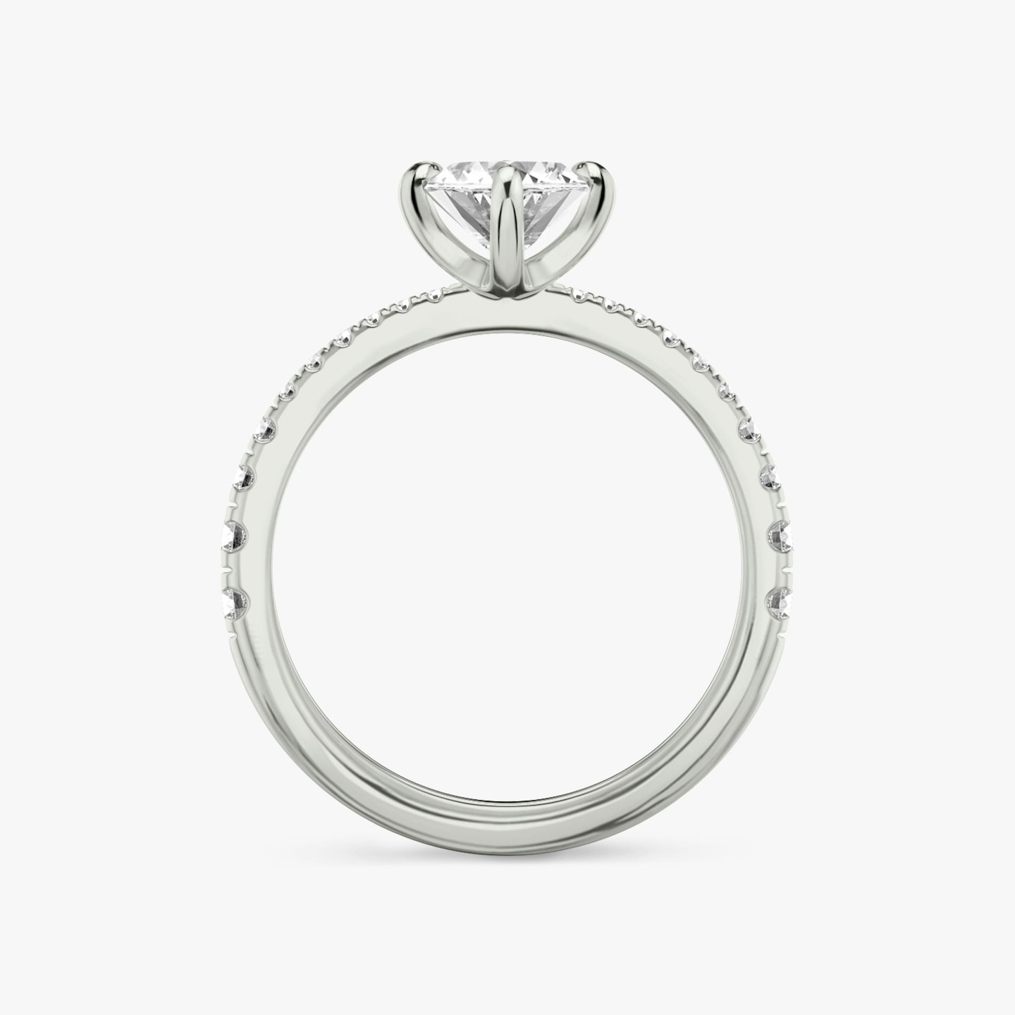 The Tapered Classic | Marquise | 18k | White Gold | bandAccent: Pavé | diamondOrientation: vertical | caratWeight: other