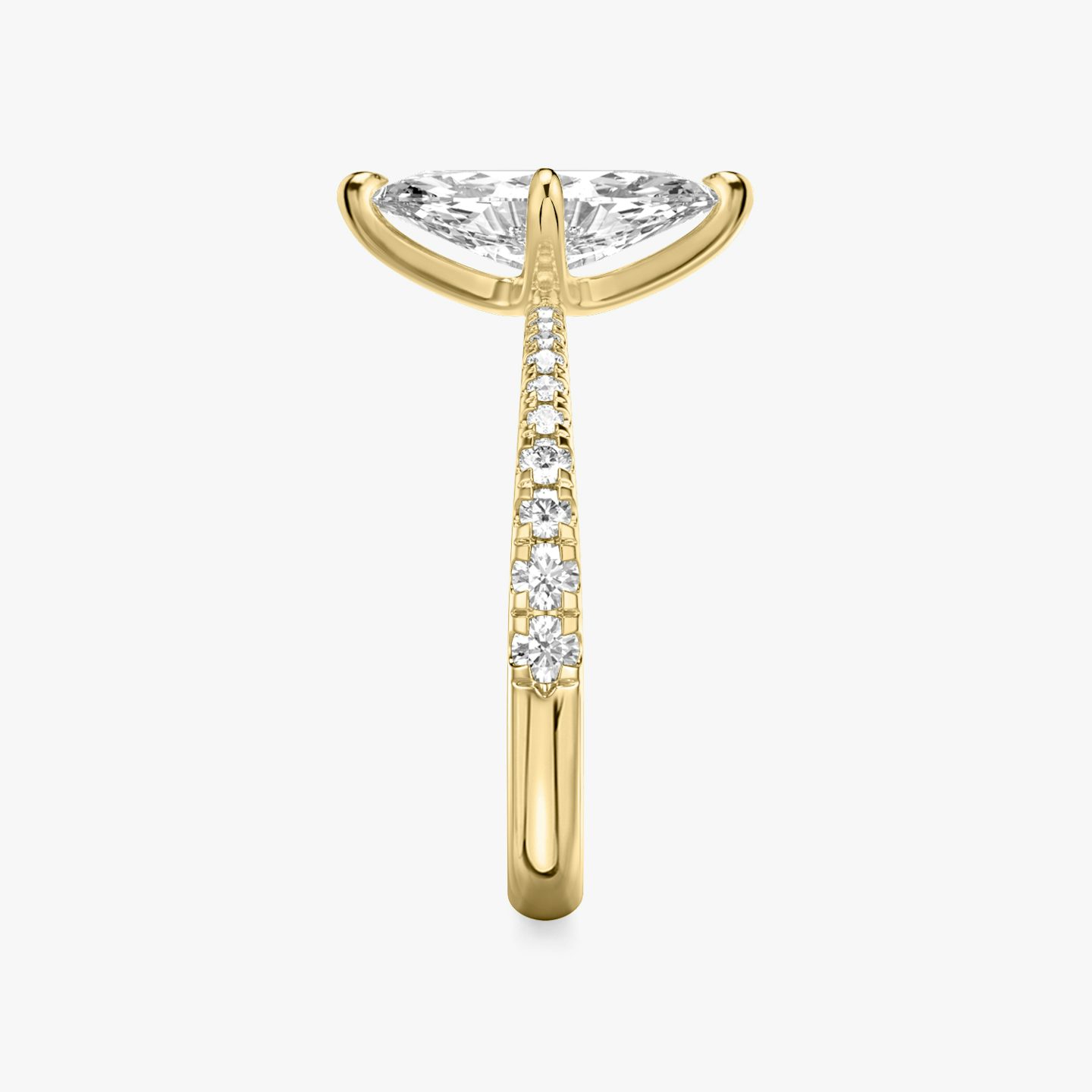 The Tapered Classic | Marquise | 18k | Yellow Gold | bandAccent: Pavé | diamondOrientation: vertical | caratWeight: other