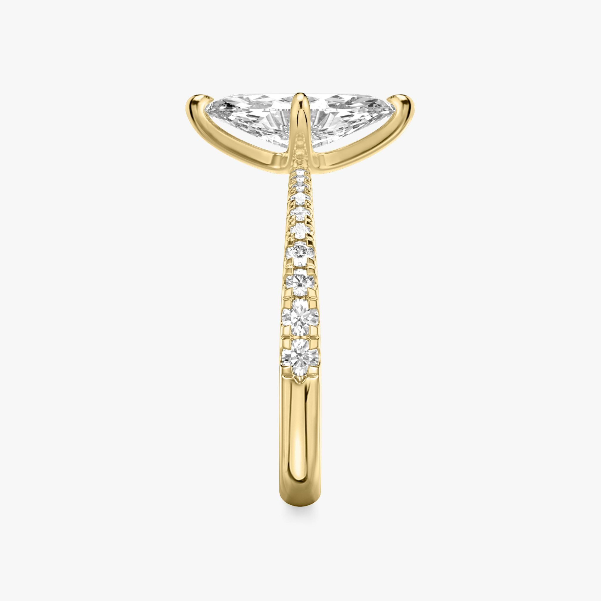 The Tapered Classic | Marquise | 18k | Yellow Gold | bandAccent: Pavé | diamondOrientation: vertical | caratWeight: other