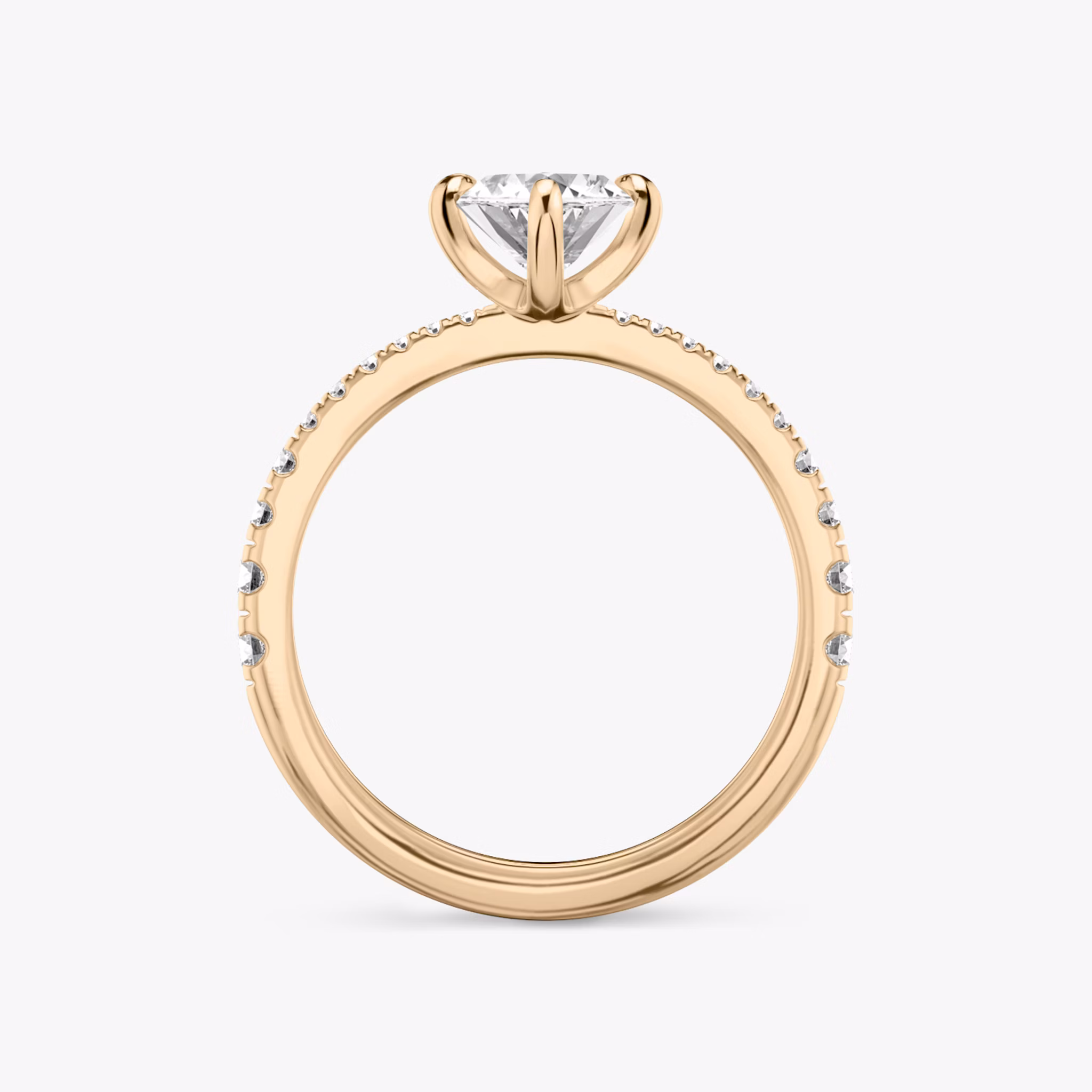 The Tapered Classic | Marquise | 14k | Rose Gold | bandAccent: Pavé | diamondOrientation: vertical | caratWeight: other