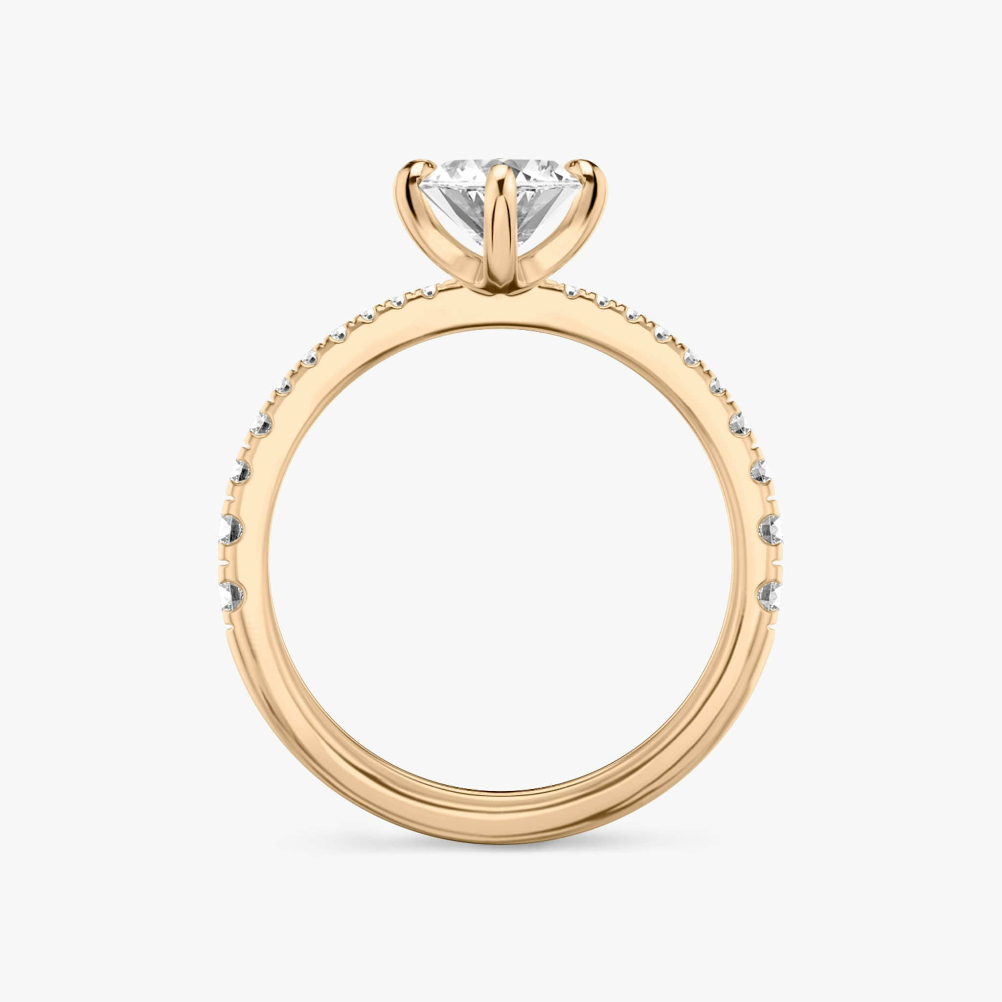 The Tapered Classic | Marquise | 14k | Rose Gold | bandAccent: Pavé | diamondOrientation: vertical | caratWeight: other