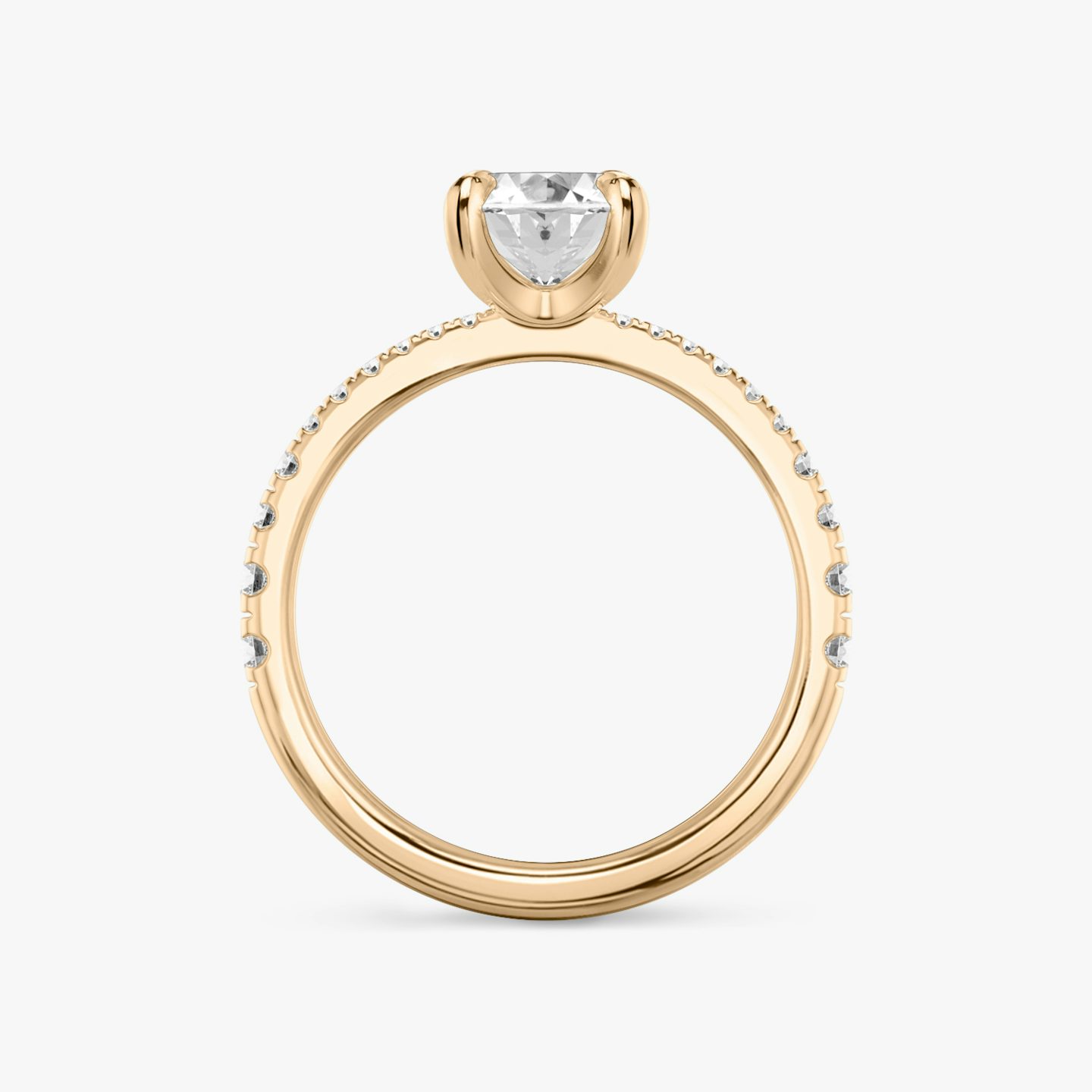 The Tapered Classic | Oval | 14k | Rose Gold | bandAccent: Pavé | diamondOrientation: vertical | caratWeight: other