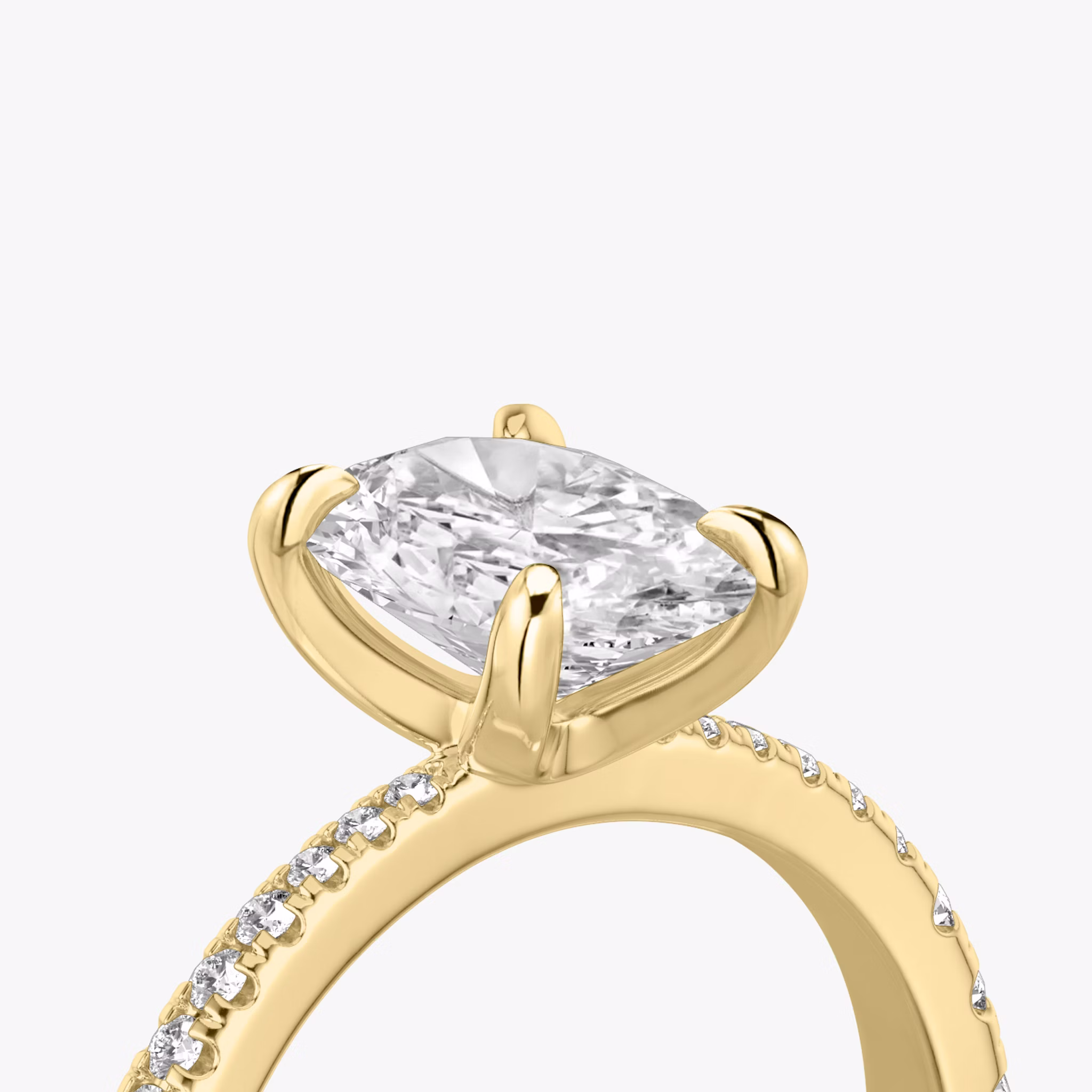 The Tapered Classic | Oval | 18k | Yellow Gold | bandAccent: Pavé | diamondOrientation: vertical | caratWeight: other