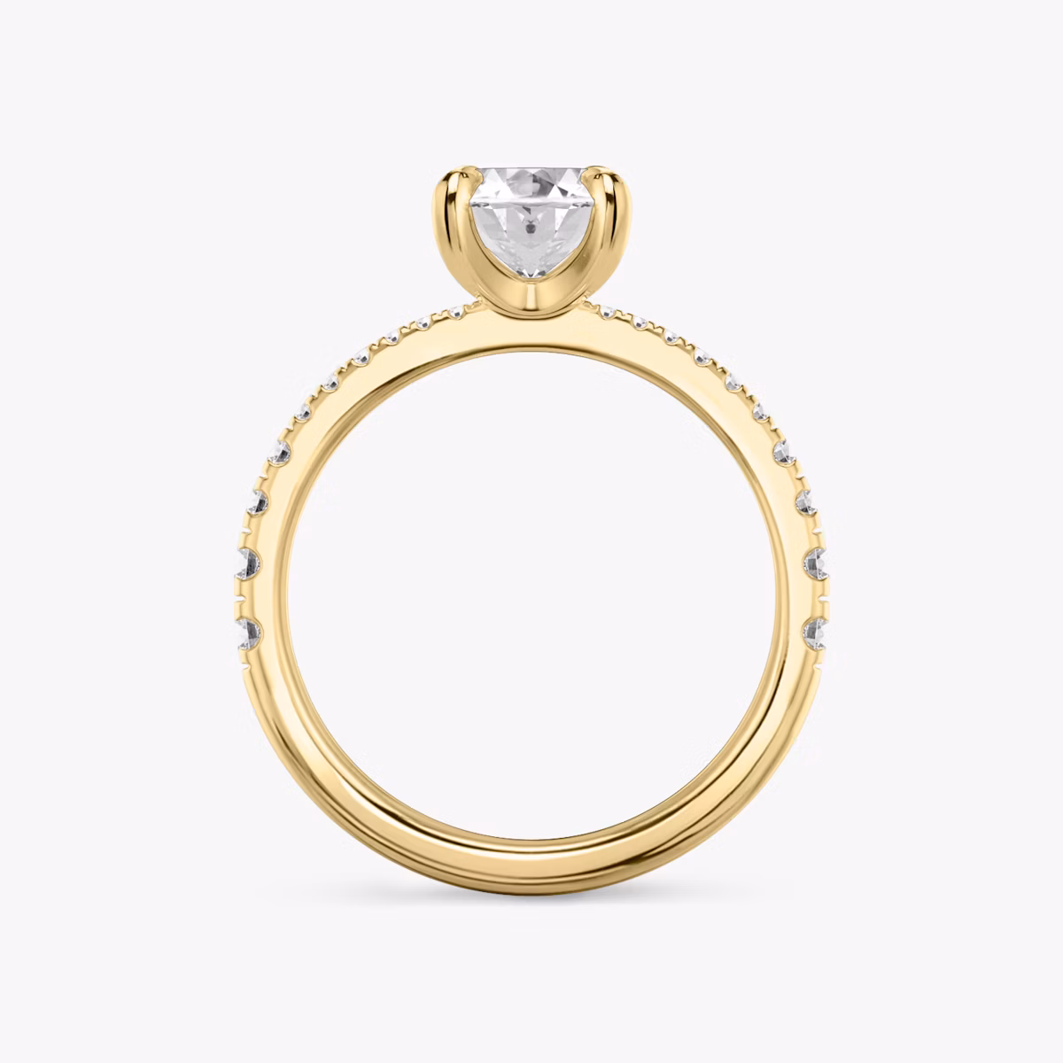 The Tapered Classic | Oval | 18k | Yellow Gold | bandAccent: Pavé | diamondOrientation: vertical | caratWeight: other