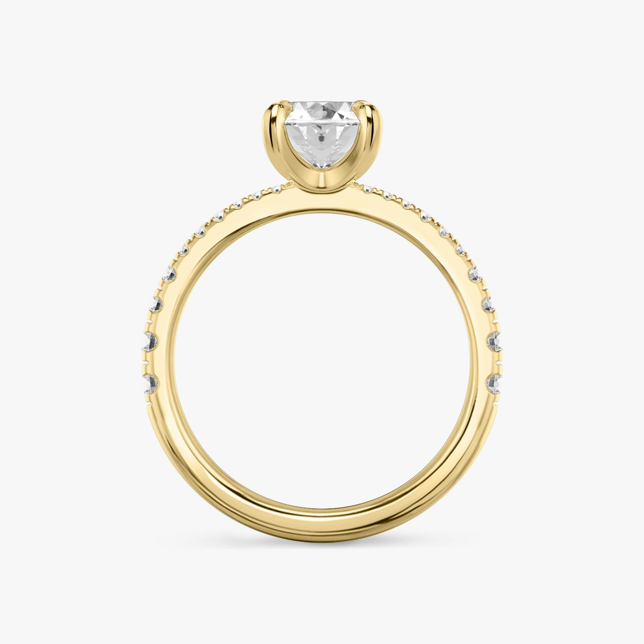 The Tapered Classic | Oval | 18k | Yellow Gold | bandAccent: Pavé | diamondOrientation: vertical | caratWeight: other