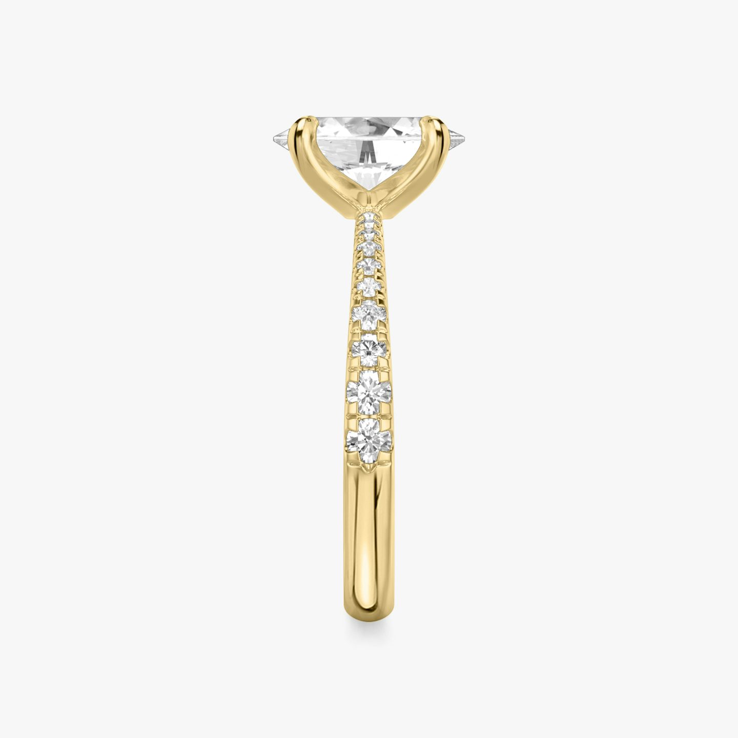 The Tapered Classic | Oval | 18k | Yellow Gold | bandAccent: Pavé | diamondOrientation: vertical | caratWeight: other