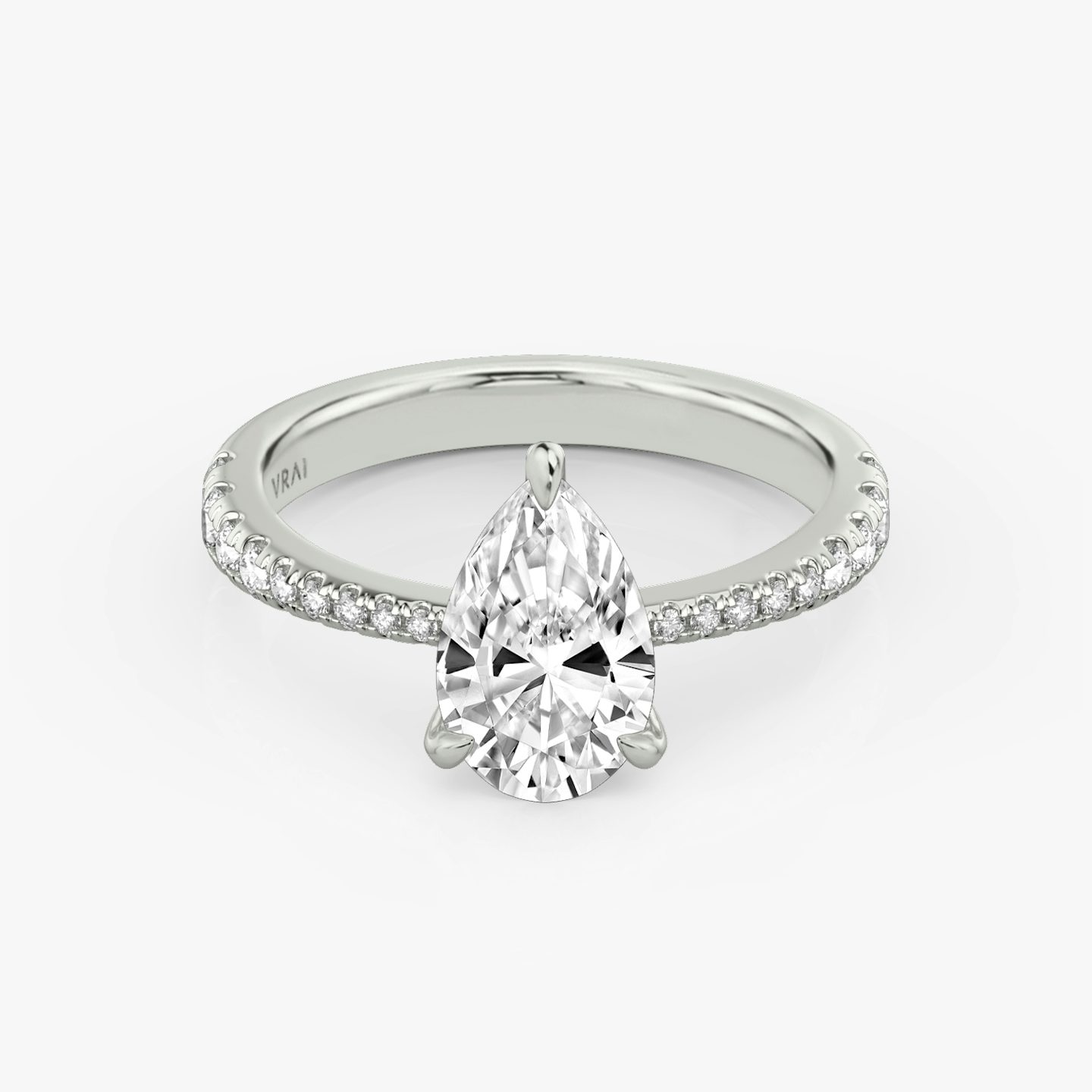 Tapered Classic | Tropfen | Platin | bandAccent: Mit Pavé-Besatz | diamondOrientation: vertical | caratWeight: other