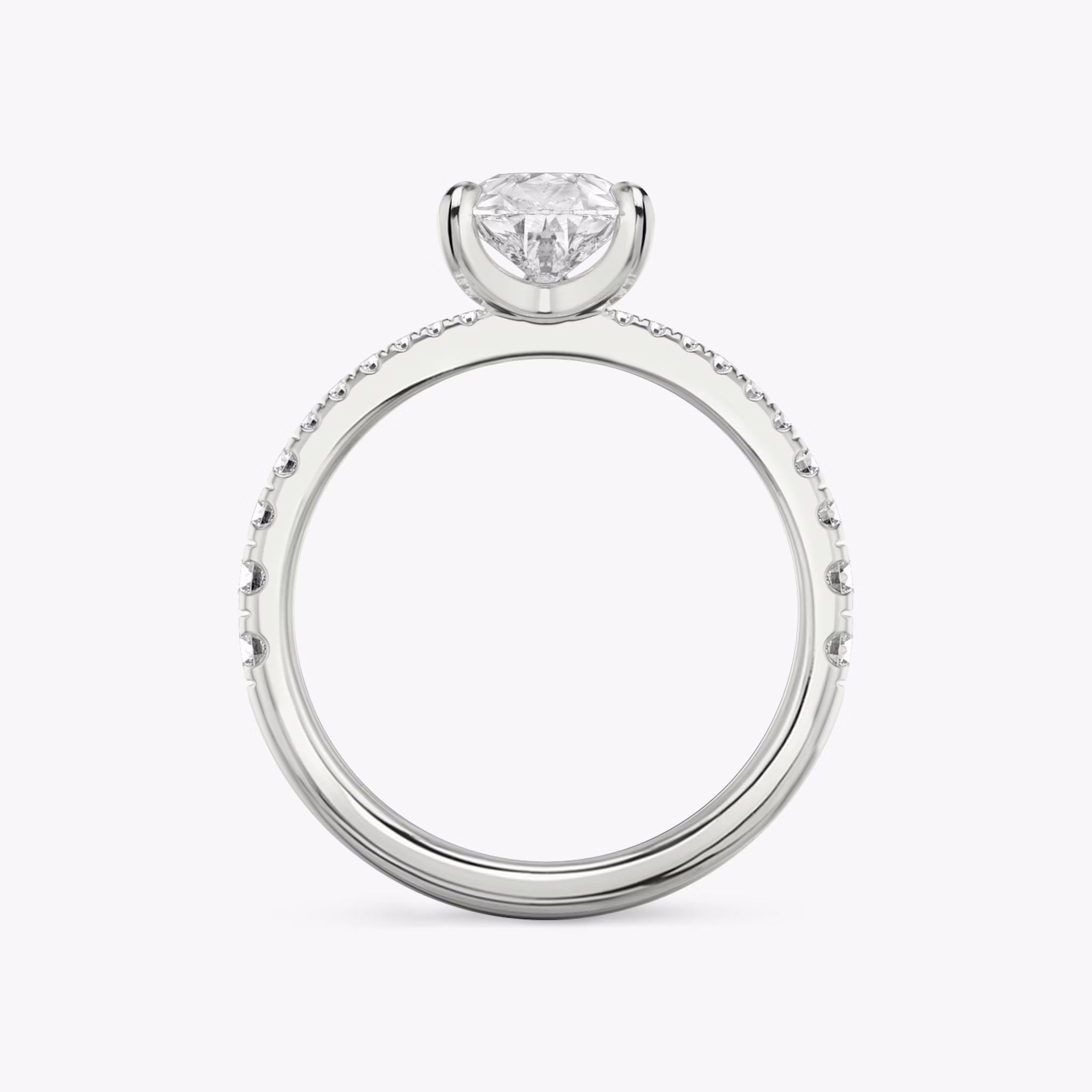 The Tapered Classic | Pear | 18k | White Gold | bandAccent: Pavé | diamondOrientation: vertical | caratWeight: other