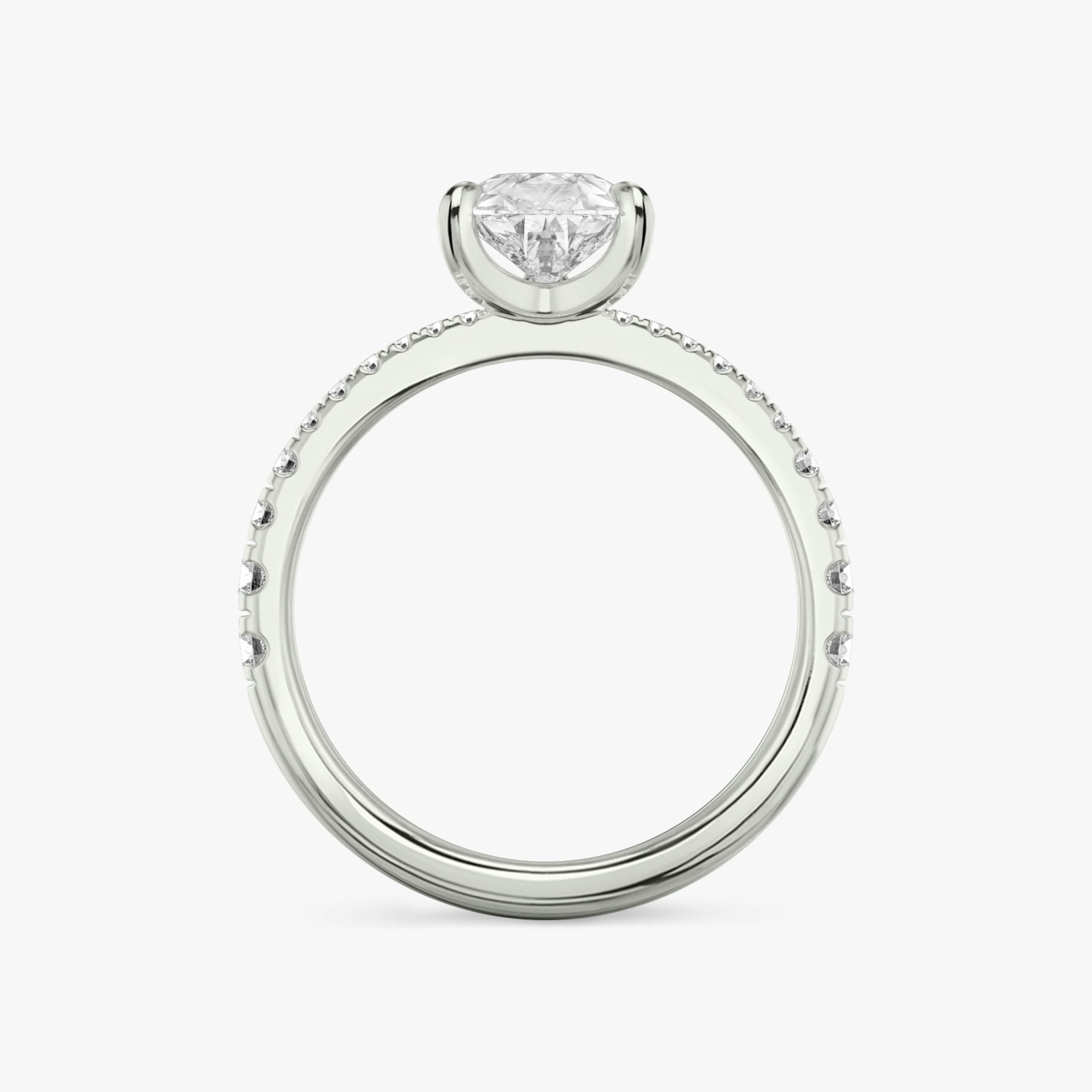 The Tapered Classic | Pear | 18k | White Gold | bandAccent: Pavé | diamondOrientation: vertical | caratWeight: other