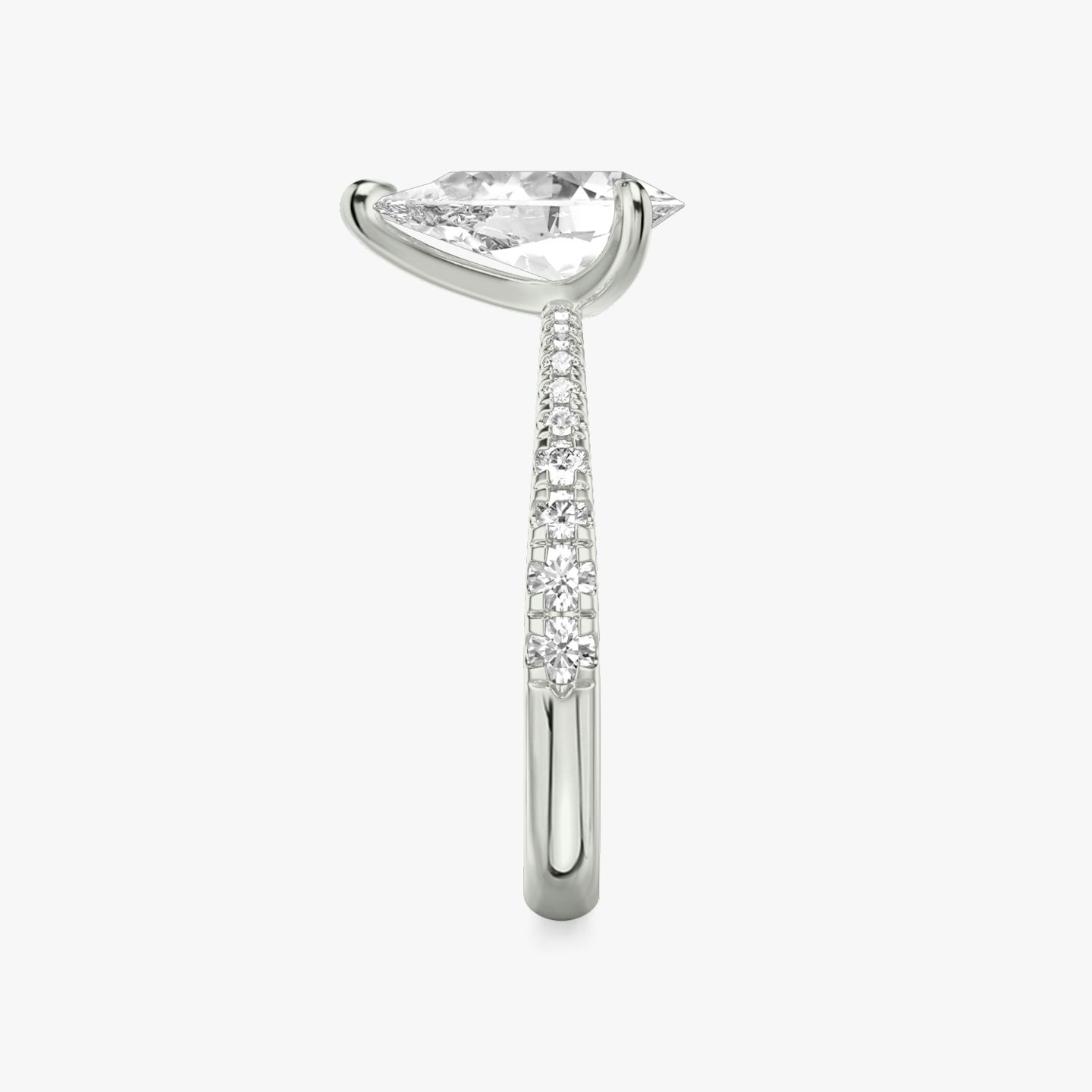 Tapered Classic | Tropfen | Platin | bandAccent: Mit Pavé-Besatz | diamondOrientation: vertical | caratWeight: other