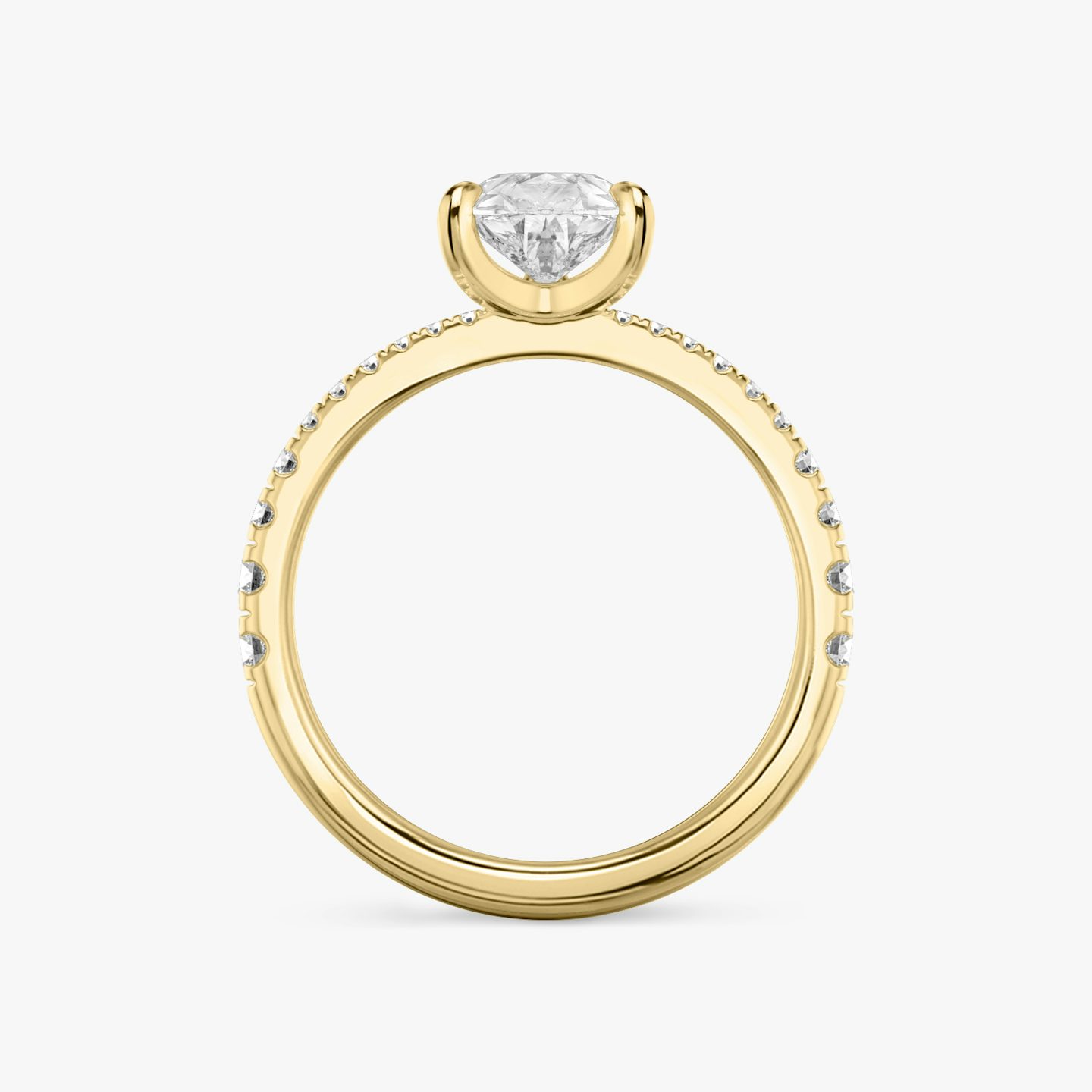 The Tapered Classic | Pear | 18k | Yellow Gold | bandAccent: Pavé | diamondOrientation: vertical | caratWeight: other