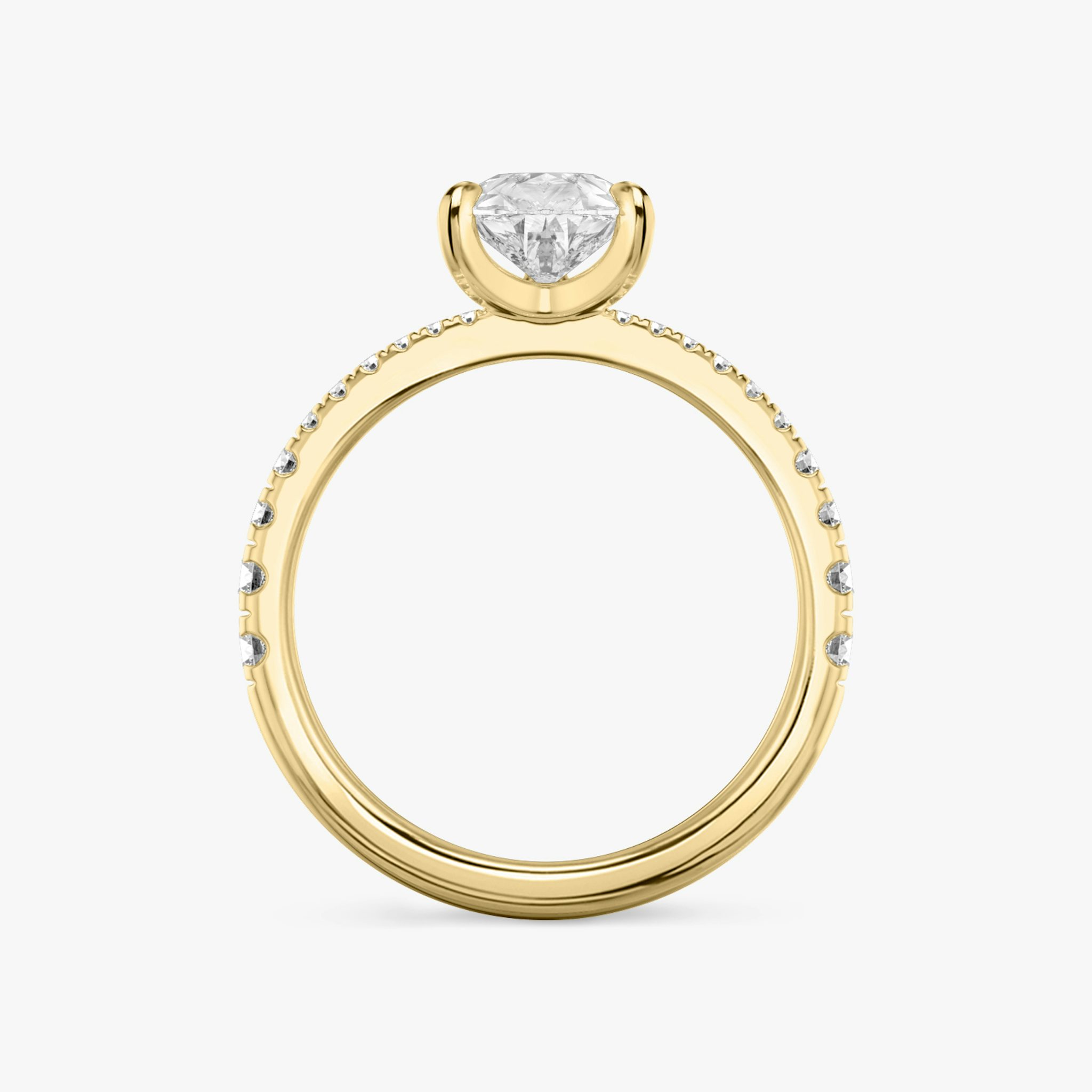 The Tapered Classic | Pear | 18k | Yellow Gold | bandAccent: Pavé | diamondOrientation: vertical | caratWeight: other