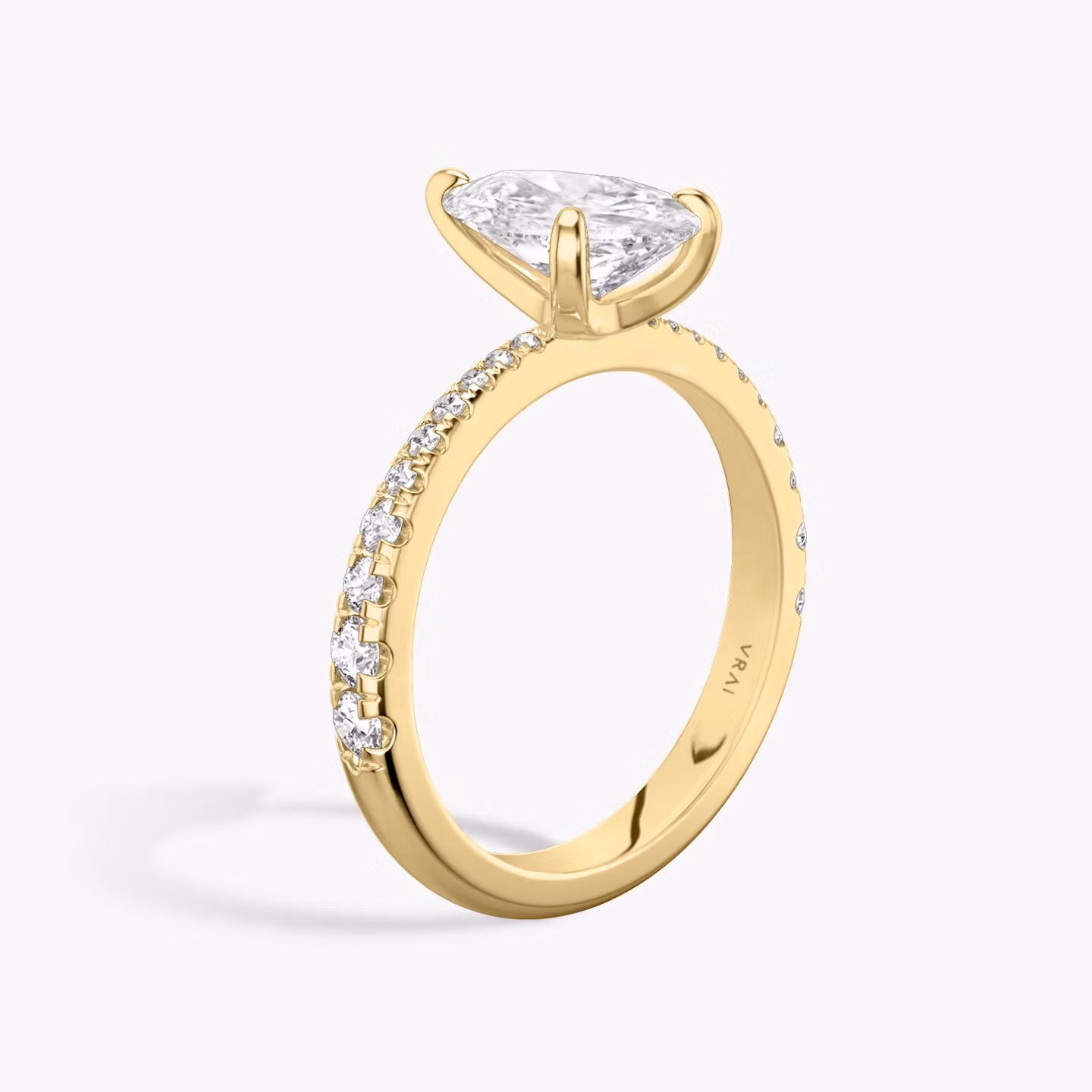 The Tapered Classic | Pear | 18k | Yellow Gold | bandAccent: Pavé | diamondOrientation: vertical | caratWeight: other