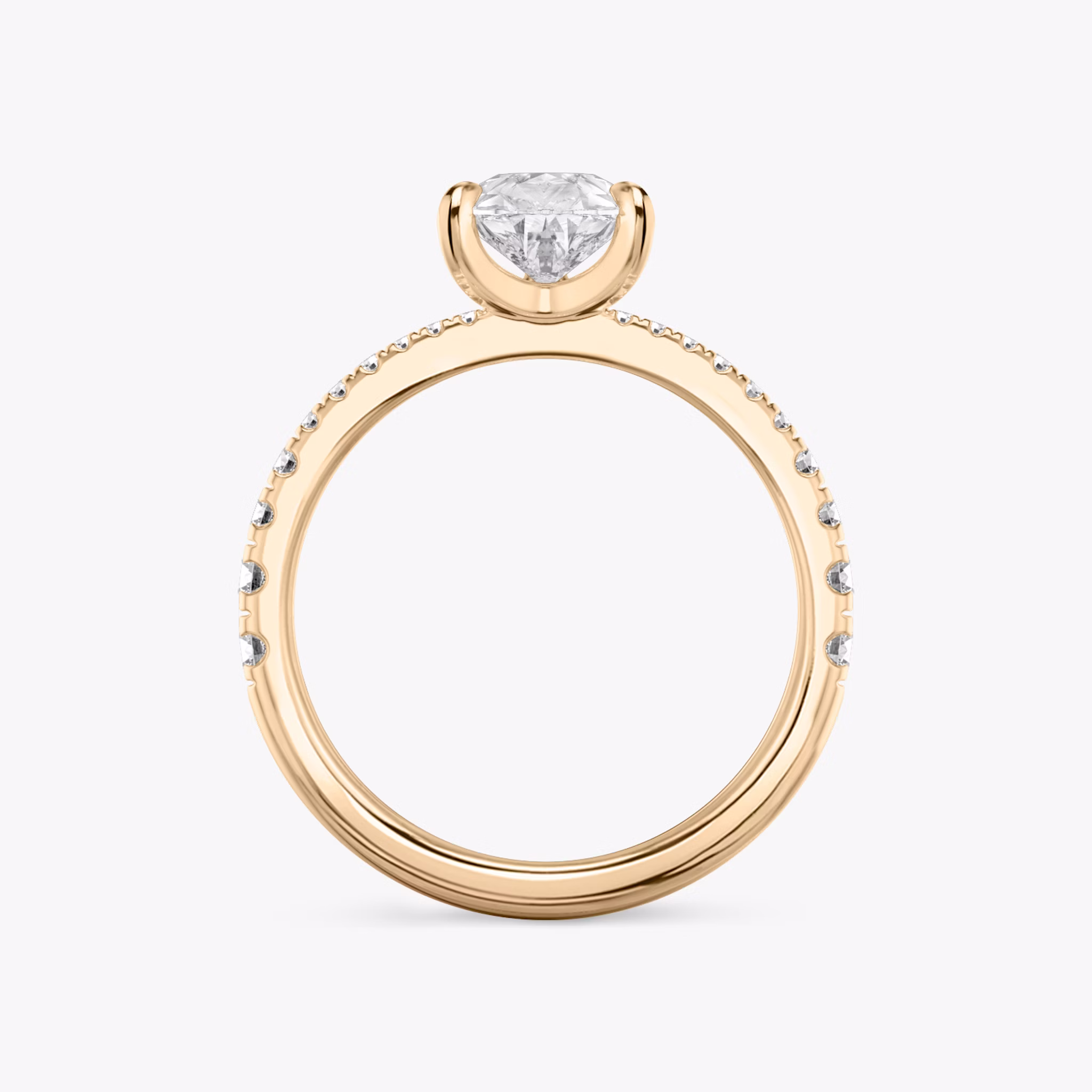 The Tapered Classic | Pear | 14k | Rose Gold | bandAccent: Pavé | diamondOrientation: vertical | caratWeight: other