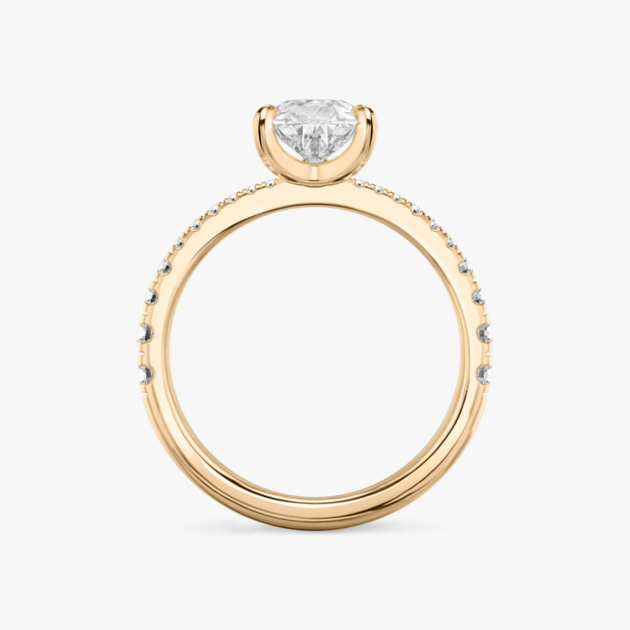 The Tapered Classic | Pear | 14k | Rose Gold | bandAccent: Pavé | diamondOrientation: vertical | caratWeight: other