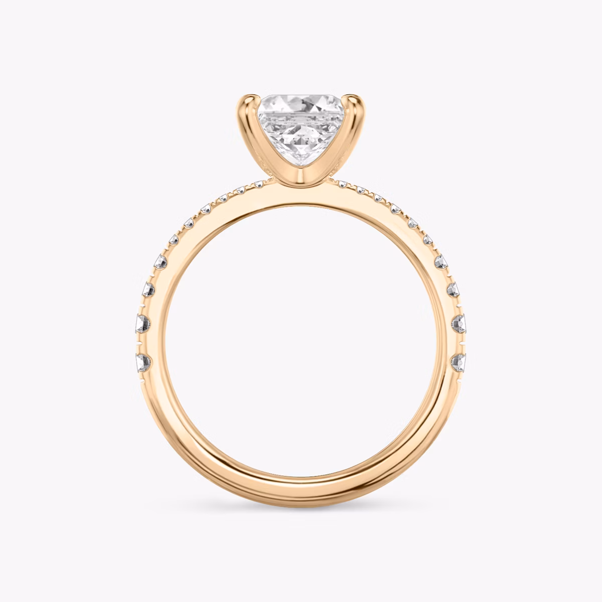 The Tapered Classic | Princess | 14k | Rose Gold | bandAccent: Pavé | diamondOrientation: vertical | caratWeight: other