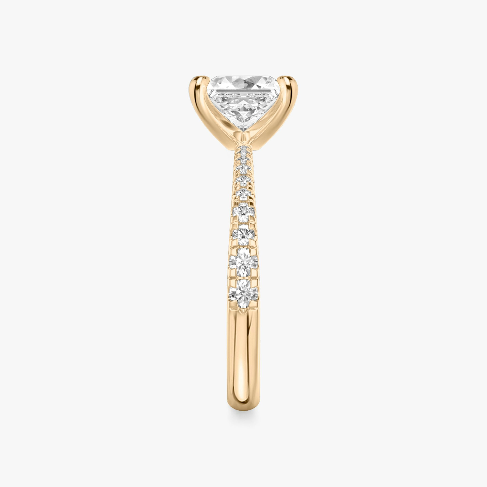 The Tapered Classic | Princess | 14k | Rose Gold | bandAccent: Pavé | diamondOrientation: vertical | caratWeight: other