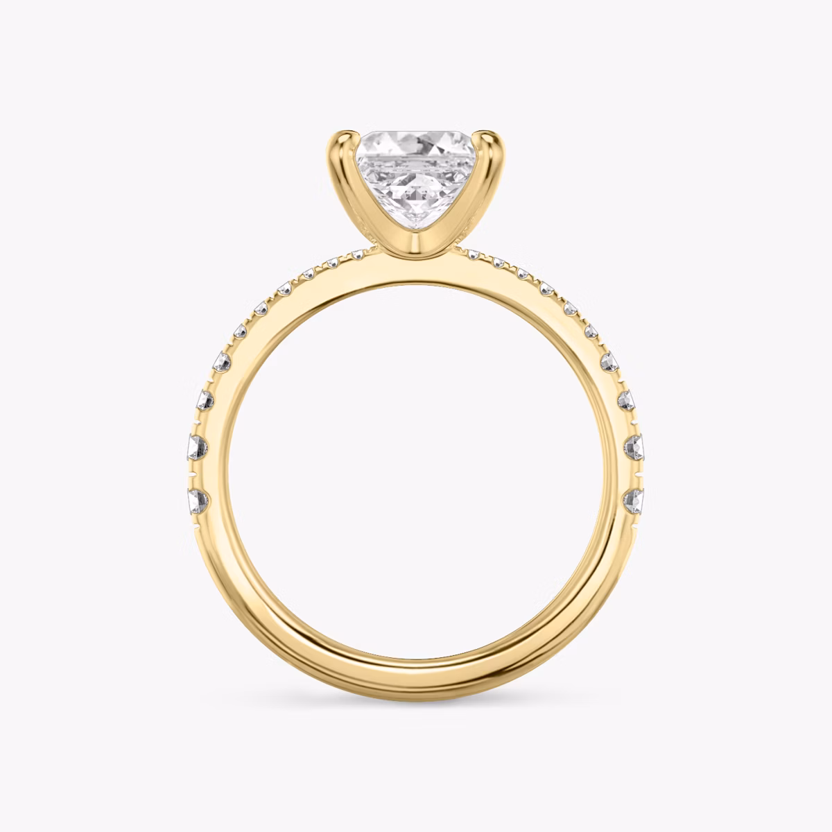 The Tapered Classic | Princess | 18k | Yellow Gold | bandAccent: Pavé | diamondOrientation: vertical | caratWeight: other