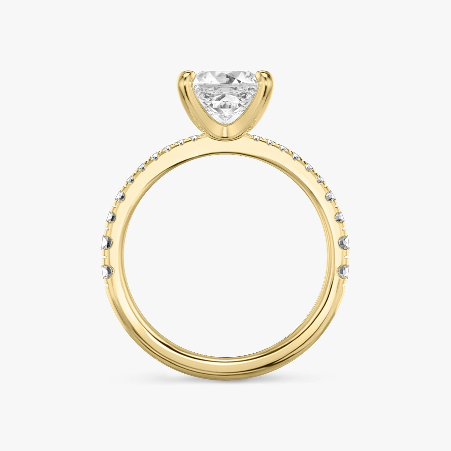 The Tapered Classic | Princess | 18k | Yellow Gold | bandAccent: Pavé | diamondOrientation: vertical | caratWeight: other