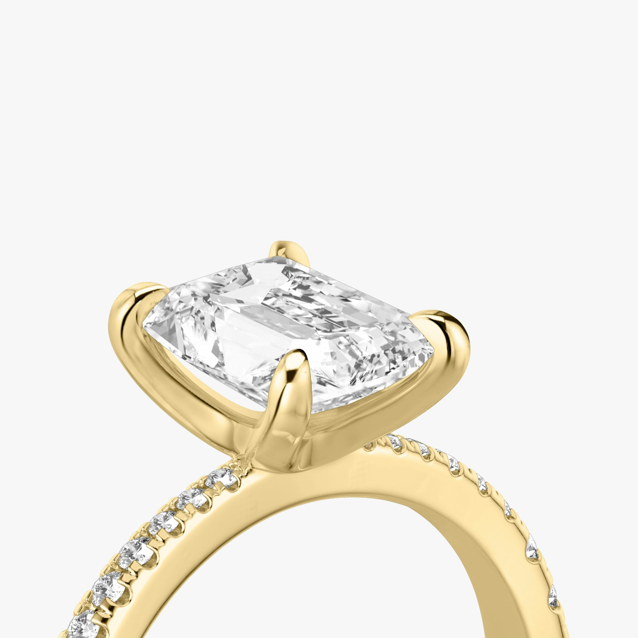 The Tapered Classic | Radiant | 18k | Yellow Gold | bandAccent: Pavé | diamondOrientation: vertical | caratWeight: other