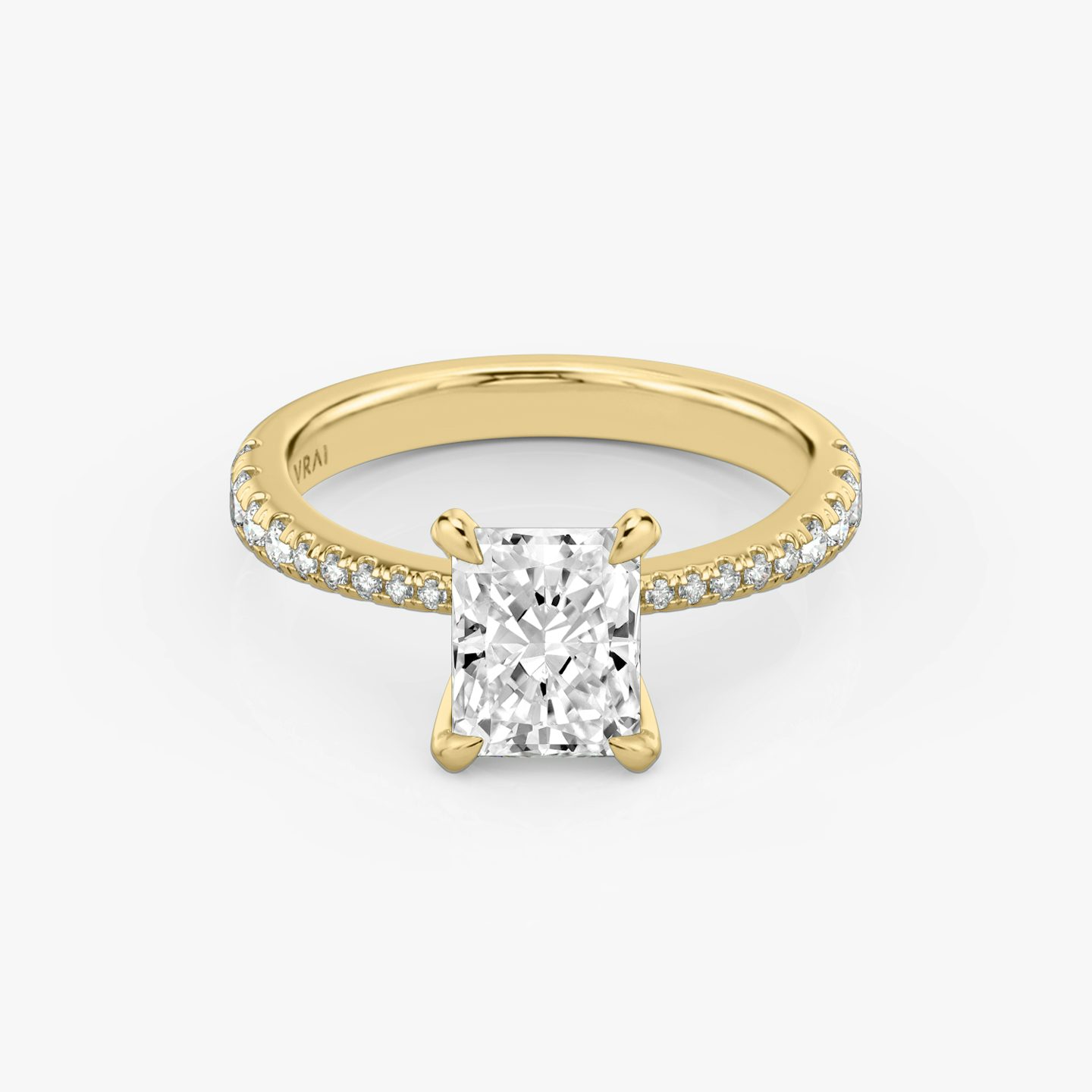 The Tapered Classic | Radiant | 18k | Yellow Gold | bandAccent: Pavé | diamondOrientation: vertical | caratWeight: other
