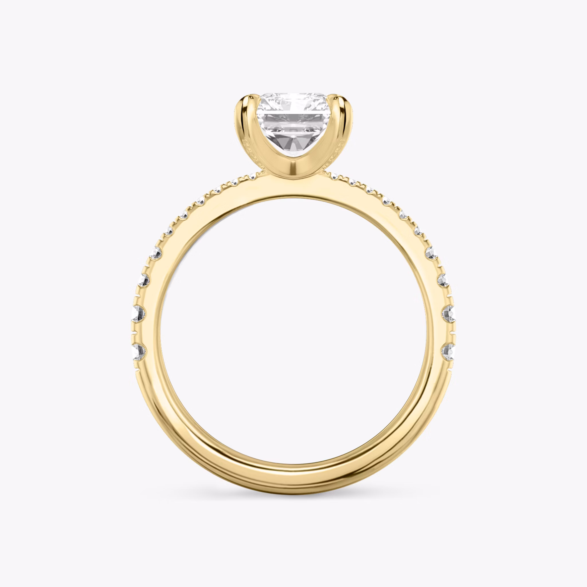 The Tapered Classic | Radiant | 18k | Yellow Gold | bandAccent: Pavé | diamondOrientation: vertical | caratWeight: other
