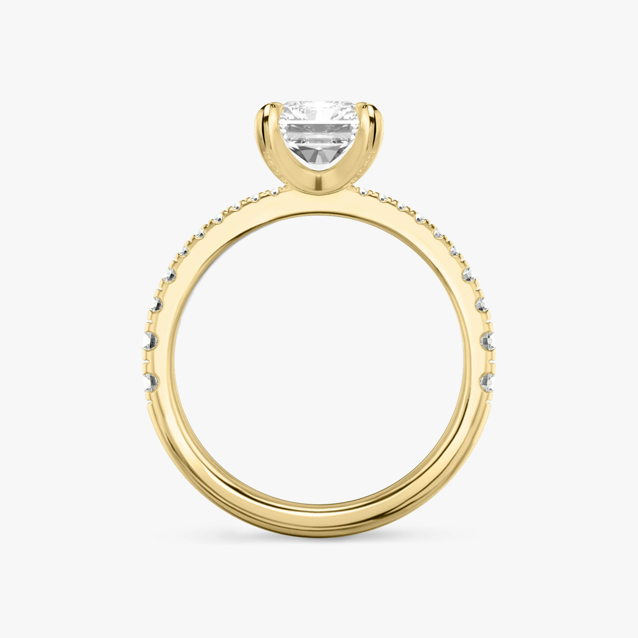 The Tapered Classic | Radiant | 18k | Yellow Gold | bandAccent: Pavé | diamondOrientation: vertical | caratWeight: other
