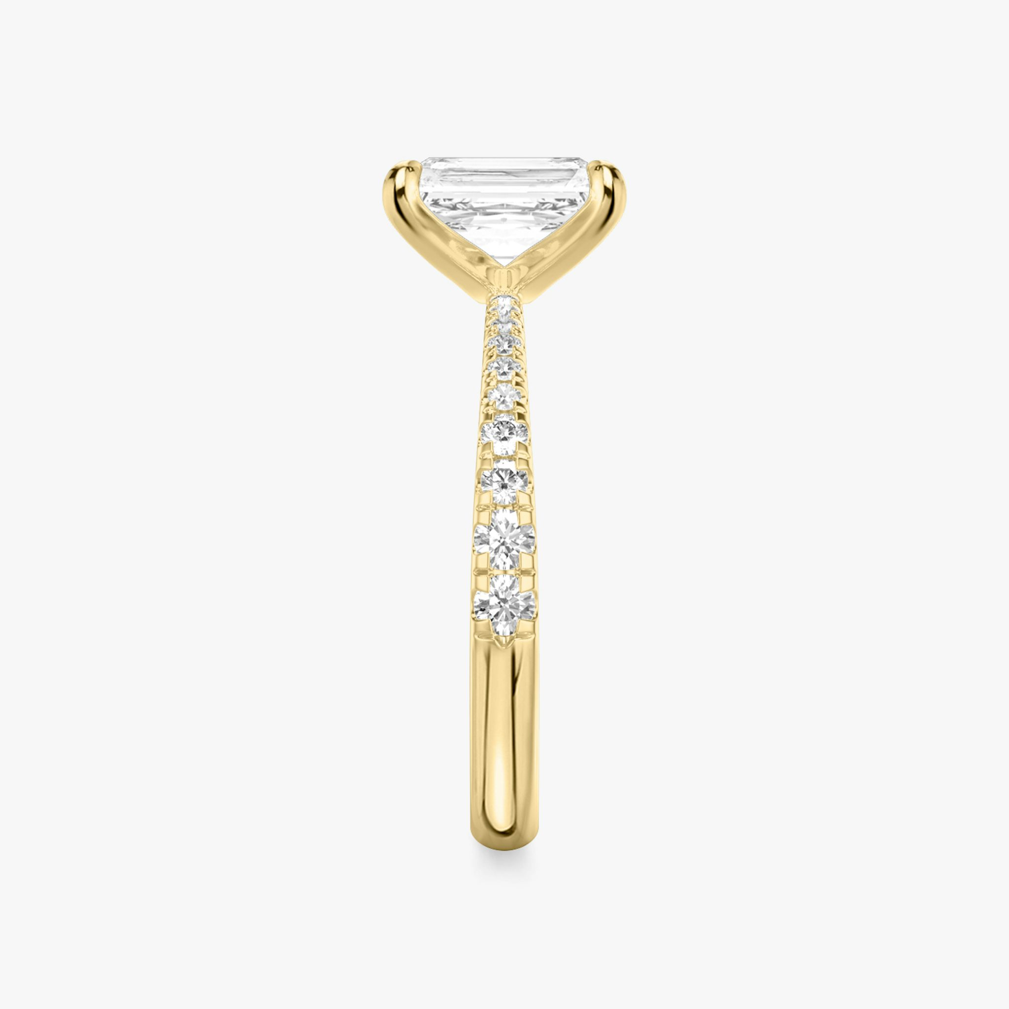 The Tapered Classic | Radiant | 18k | Yellow Gold | bandAccent: Pavé | diamondOrientation: vertical | caratWeight: other