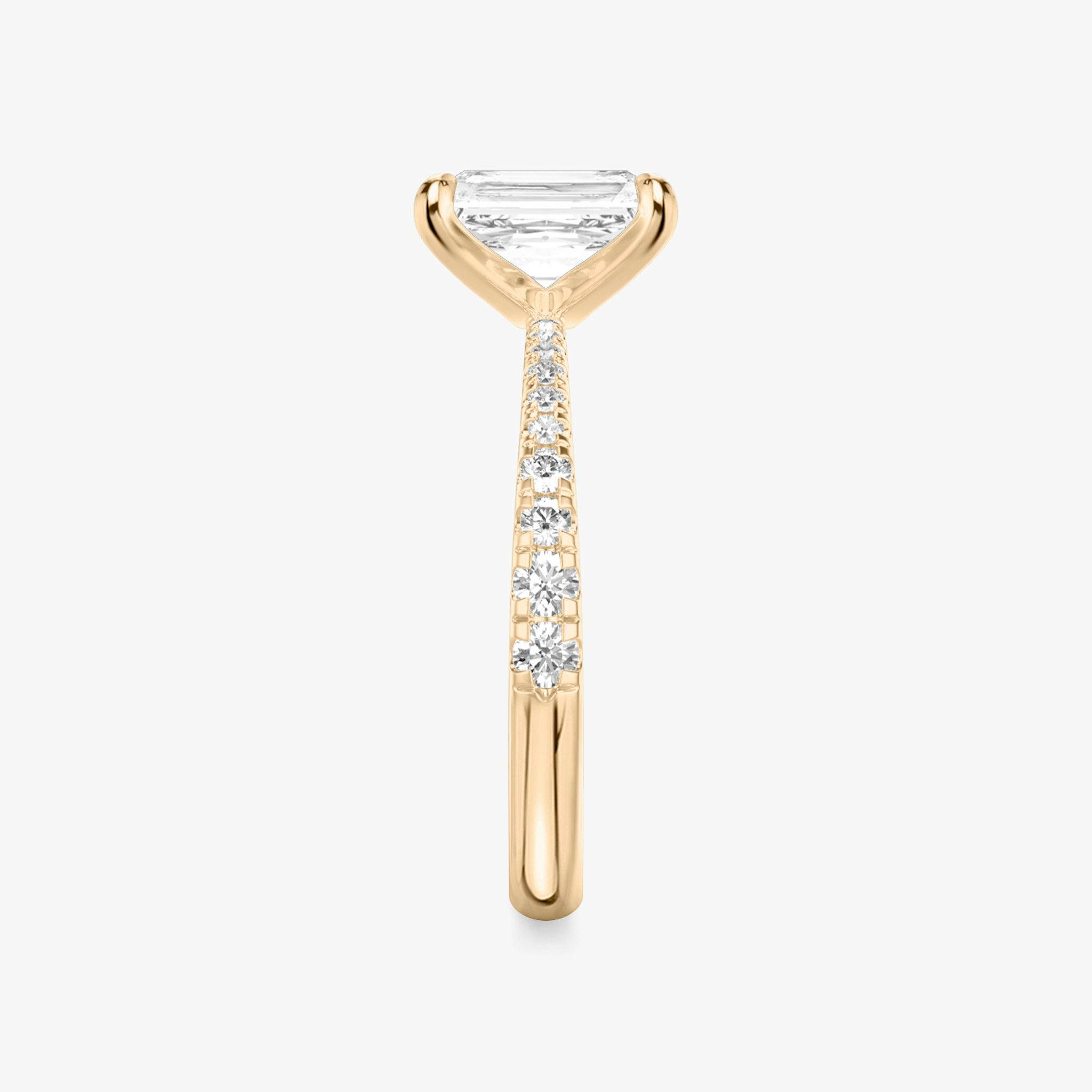 The Tapered Classic | Radiant | 14k | Rose Gold | bandAccent: Pavé | diamondOrientation: vertical | caratWeight: other