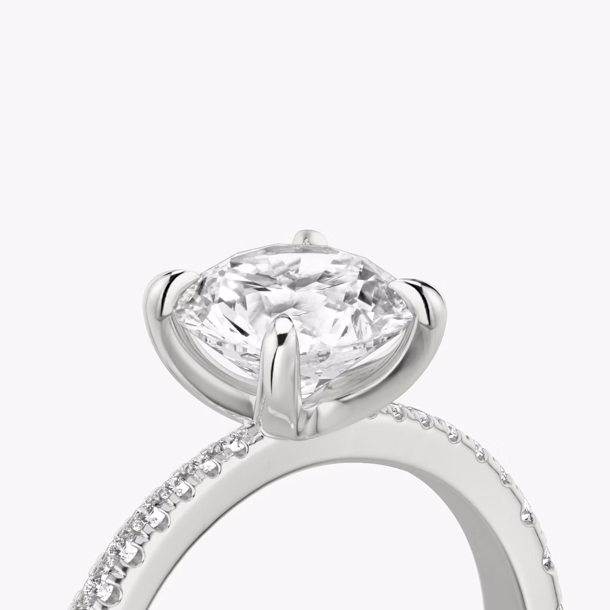 Tapered Classic | Rund | Platin | bandAccent: Mit Pavé-Besatz | caratWeight: 1.0ct | diamondOrientation: vertical