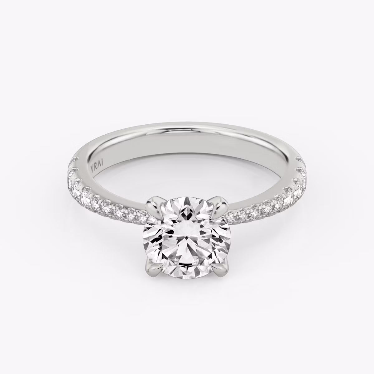 Tapered Classic | Rund | Platin | bandAccent: Mit Pavé-Besatz | caratWeight: 1.0ct | diamondOrientation: vertical
