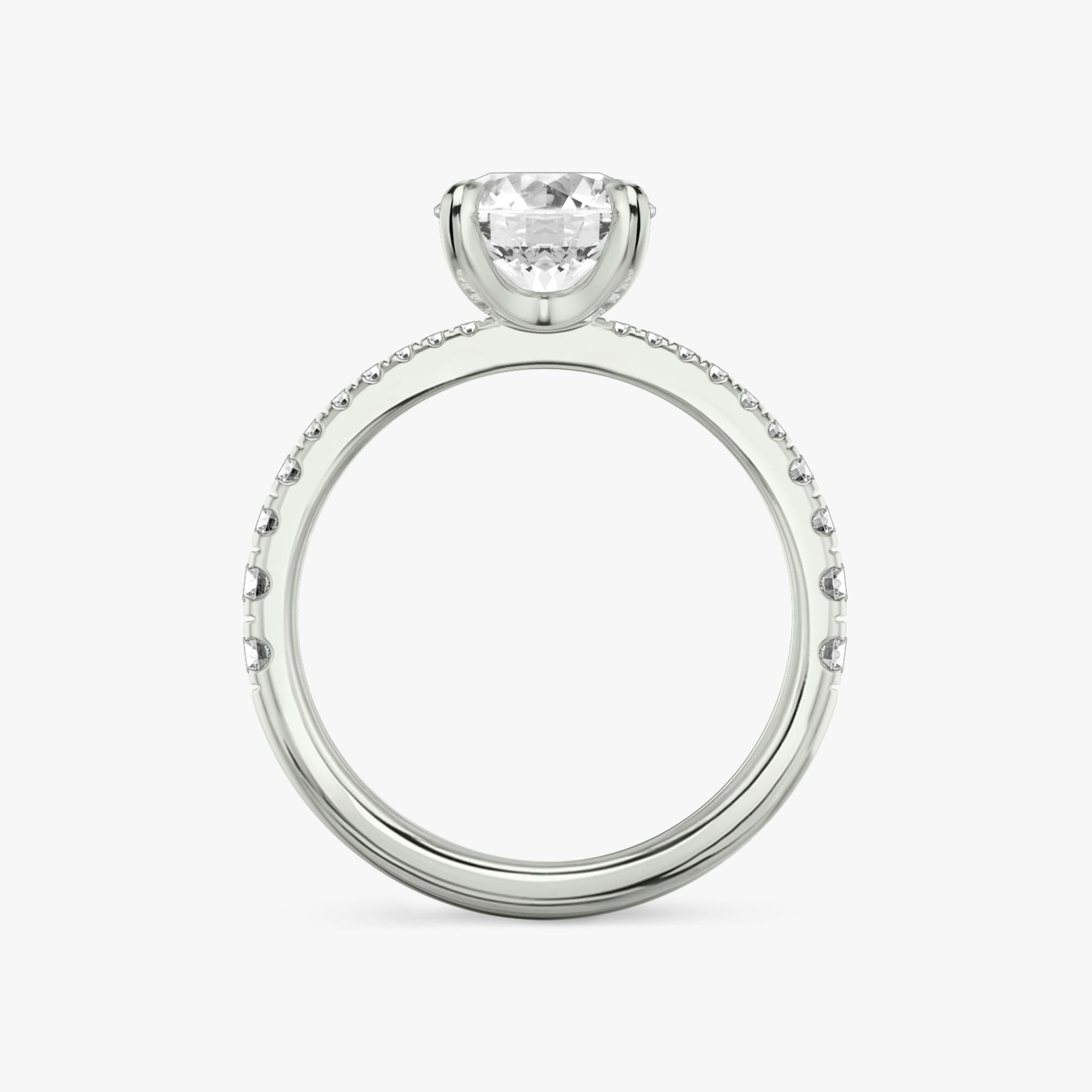 The Tapered Classic | Round Brilliant | 18k | White Gold | bandAccent: Pavé | caratWeight: 2.0ct | diamondOrientation: vertical