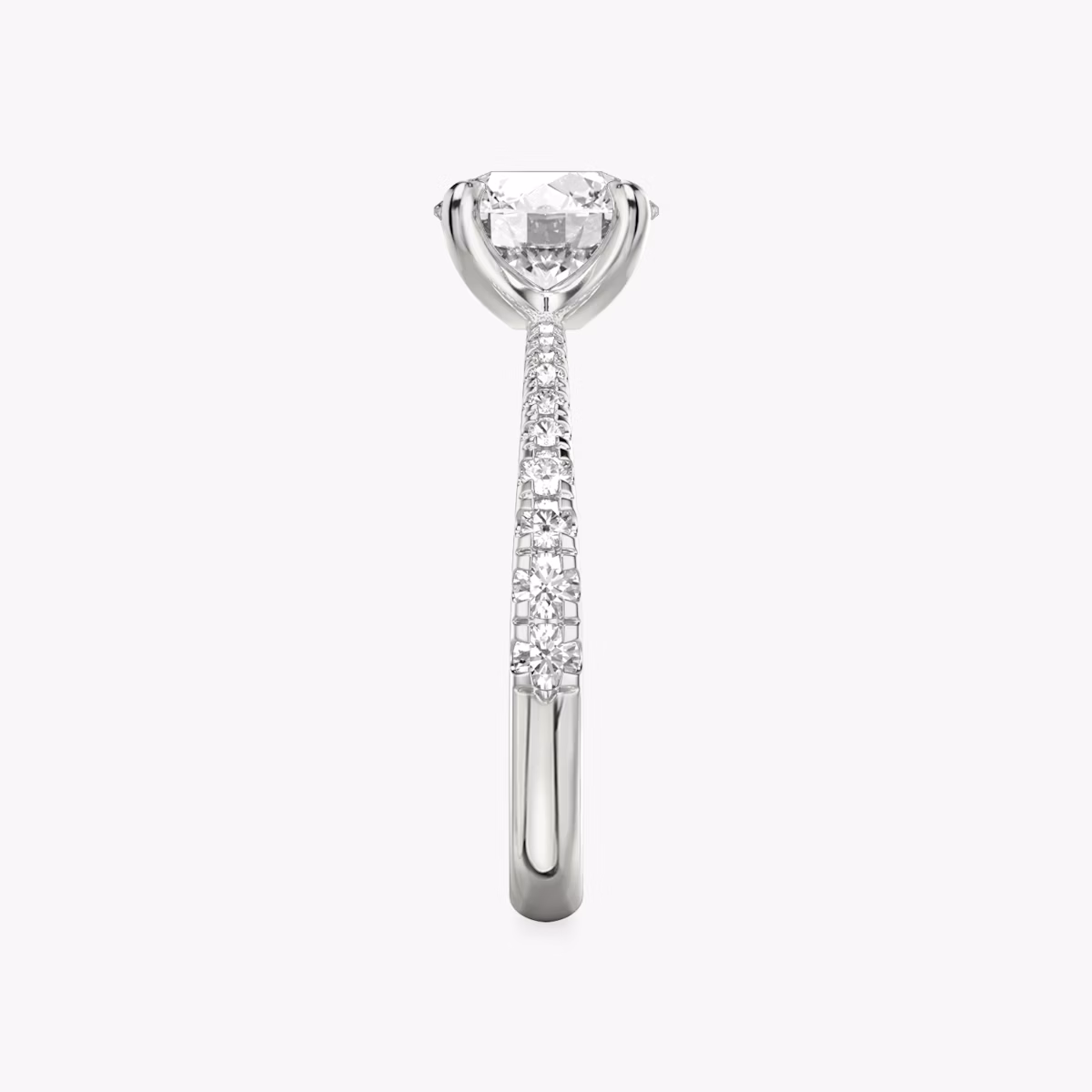 Tapered Classic | Rund | Platin | bandAccent: Mit Pavé-Besatz | caratWeight: 1.0ct | diamondOrientation: vertical