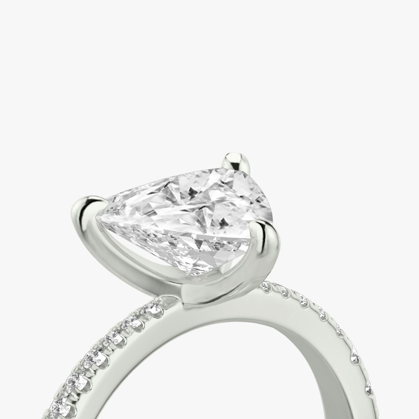 The Tapered Classic | Trillion | Platinum | bandAccent: Pavé | diamondOrientation: vertical | caratWeight: other