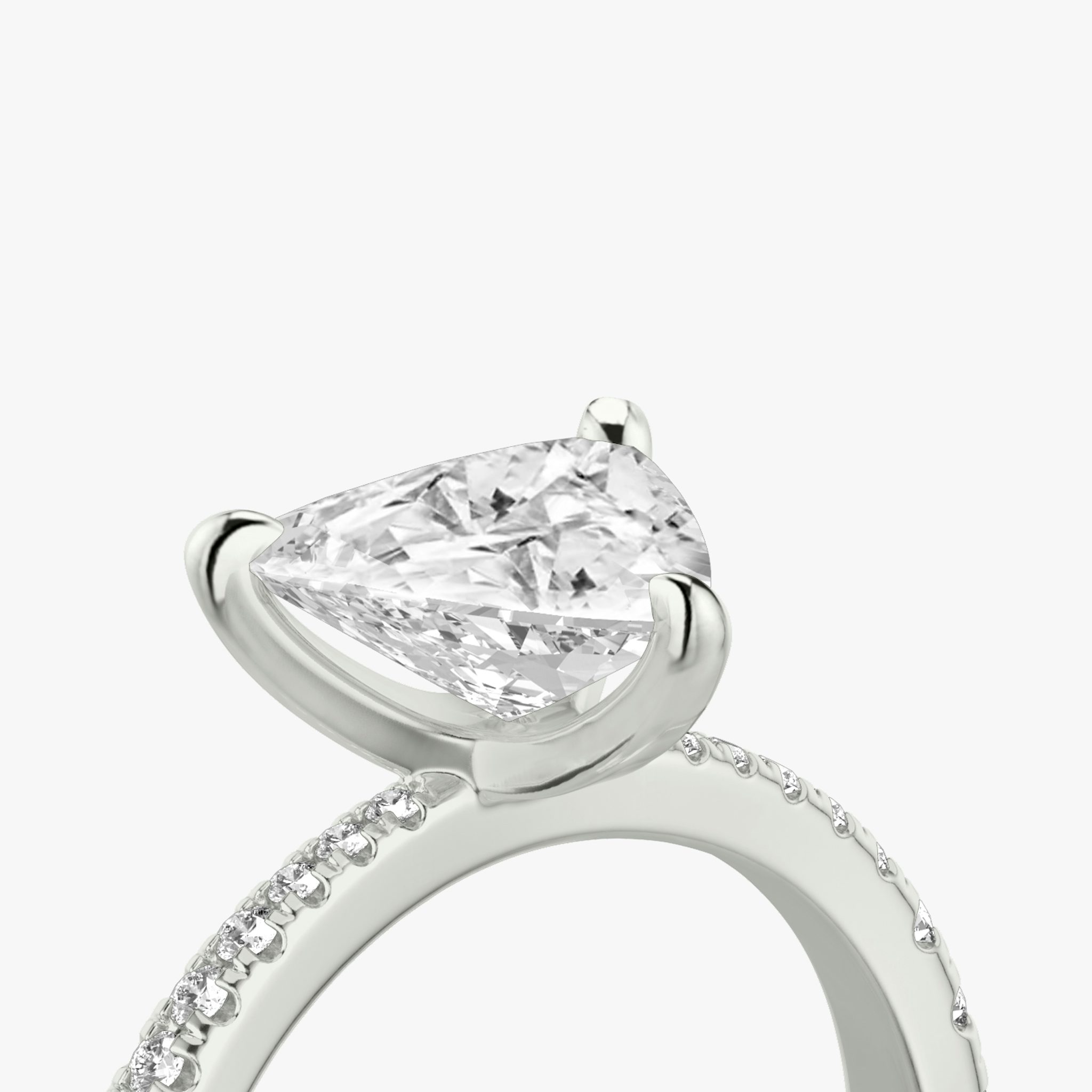 The Tapered Classic | Trillion | Platinum | bandAccent: Pavé | diamondOrientation: vertical | caratWeight: other