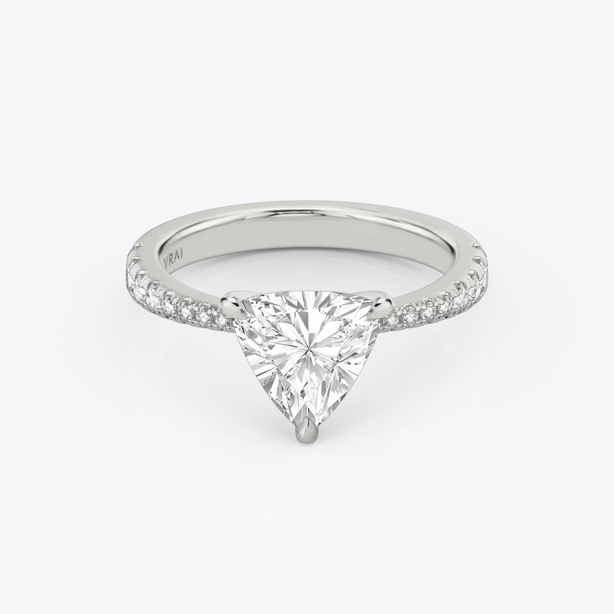 The Tapered Classic | Trillion | Platinum | bandAccent: Pavé | diamondOrientation: vertical | caratWeight: other