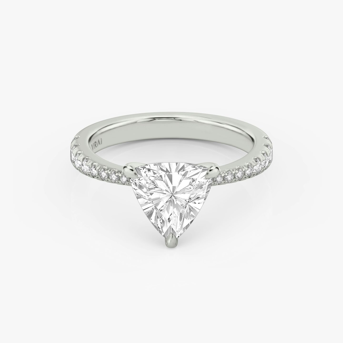 The Tapered Classic | Trillion | Platinum | bandAccent: Pavé | diamondOrientation: vertical | caratWeight: other