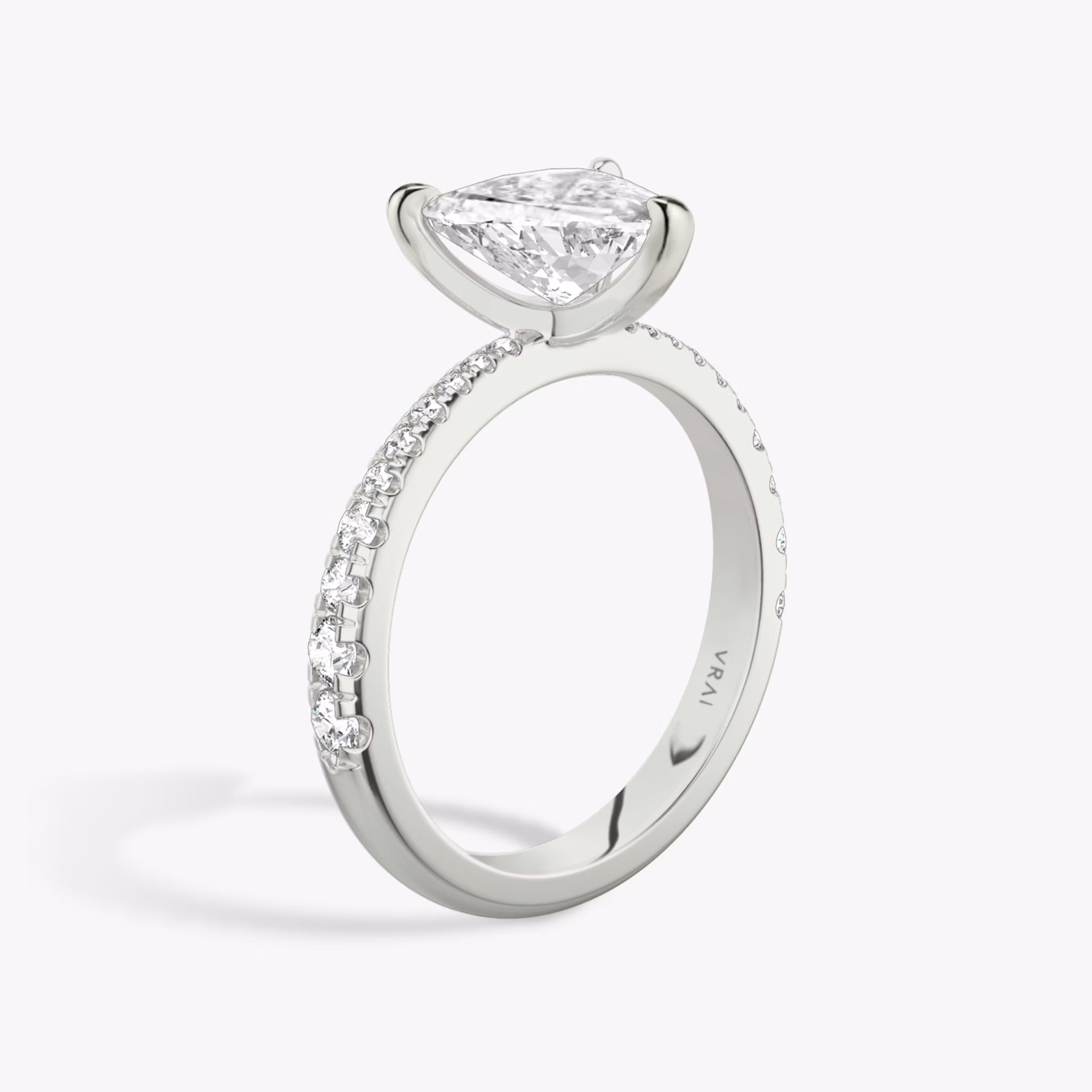 The Tapered Classic | Trillion | Platinum | bandAccent: Pavé | diamondOrientation: vertical | caratWeight: other